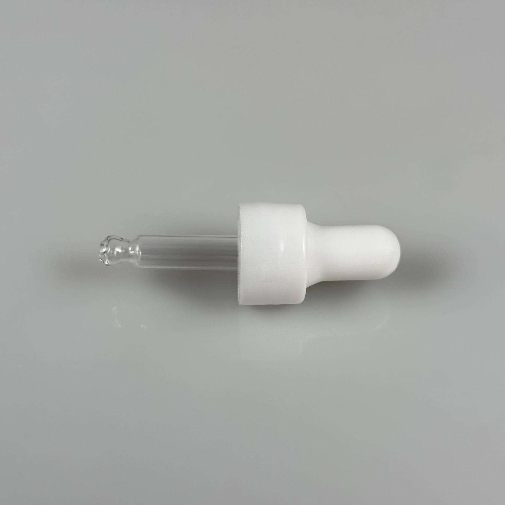 18 MM CAM DAMLALIKLI TAKIM - BEYAZ EMZİK +  DELİKLİ PLASTİK DÜZ BEYAZ KAPAK + 42 MM CAM PİPET