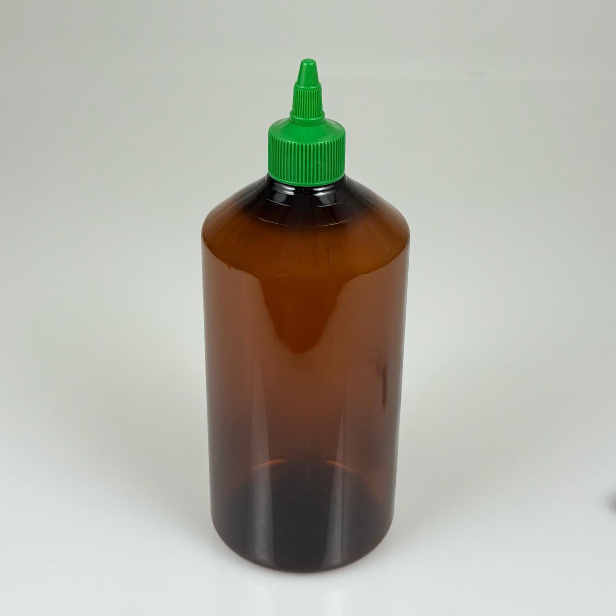 ZEYTİNYAĞI, SOS, ACI SOS, SİRKE, SRIRACHA VB BOŞ ŞİŞELERİ - YEŞİL SİVRİ TWİST AKITICI KAPAK + 1000 ML AMBER KAHVERENGİ PET PLASTİK ŞİŞE TAKIM