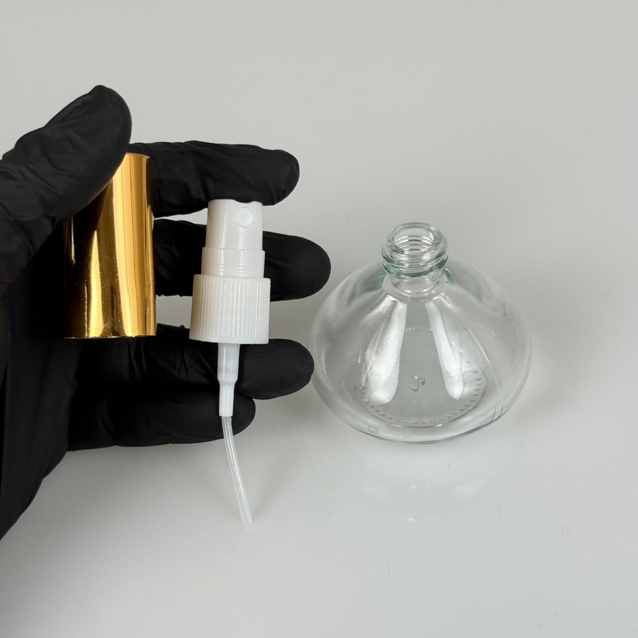 50 CC BASIK CAM ŞİŞE + GOLD SPREY FISFIS - 50 ML HEDİYELİK CAM KOLONYA ŞİŞESİ - PARFÜM ESANS ŞİŞESİ - DÜĞÜN, NİŞAN, SÖZ, KINA, CENAZE, PROMOSYON, PARFÜM İÇİN HEDİYELİK KOLONYA ŞİŞELERİ
