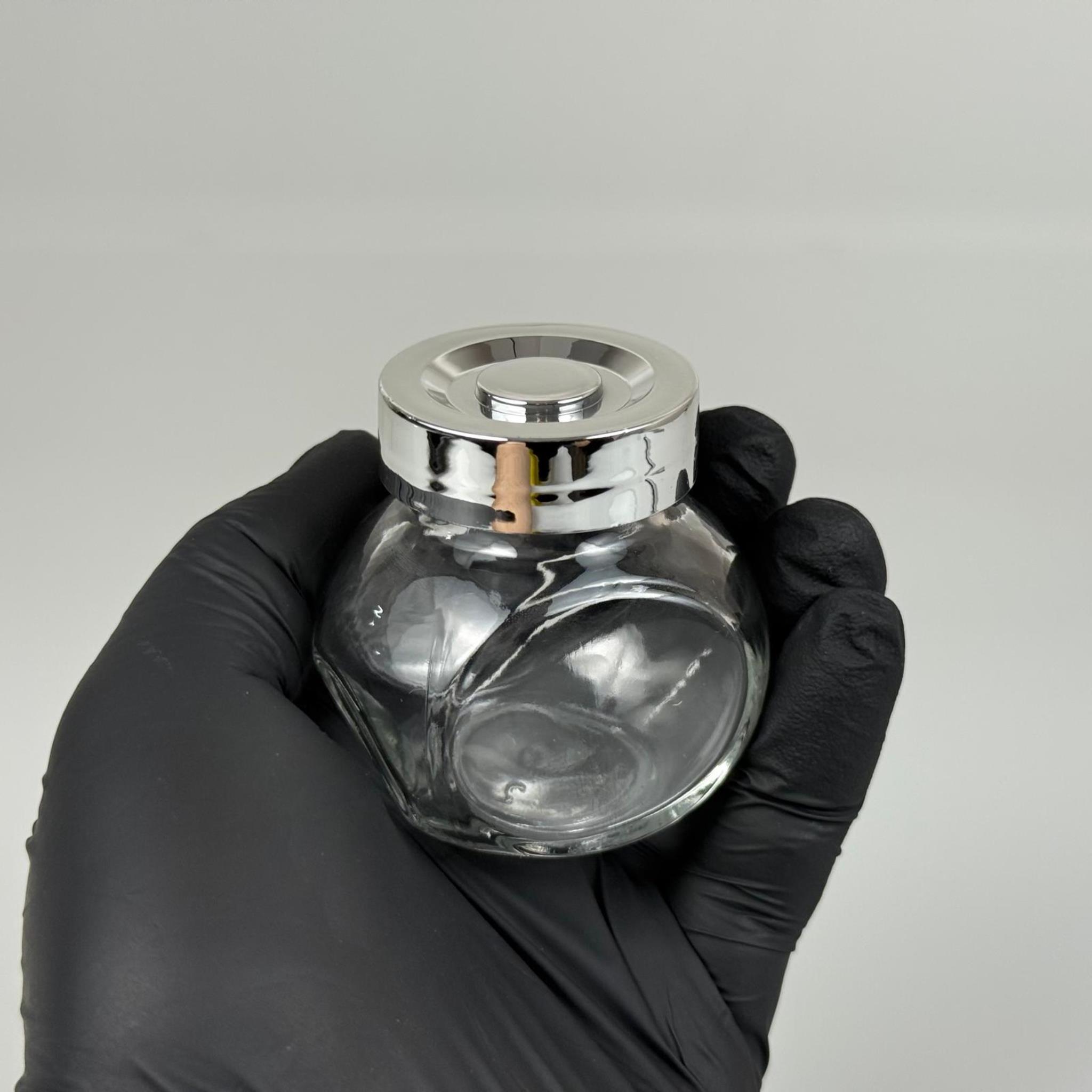 40 CC YATIK KAVANOZ - GÜMÜŞ KAPAKLI - 40 ML ÇİFT DİPLİ MİNİ BAHARAT KAVANOZU