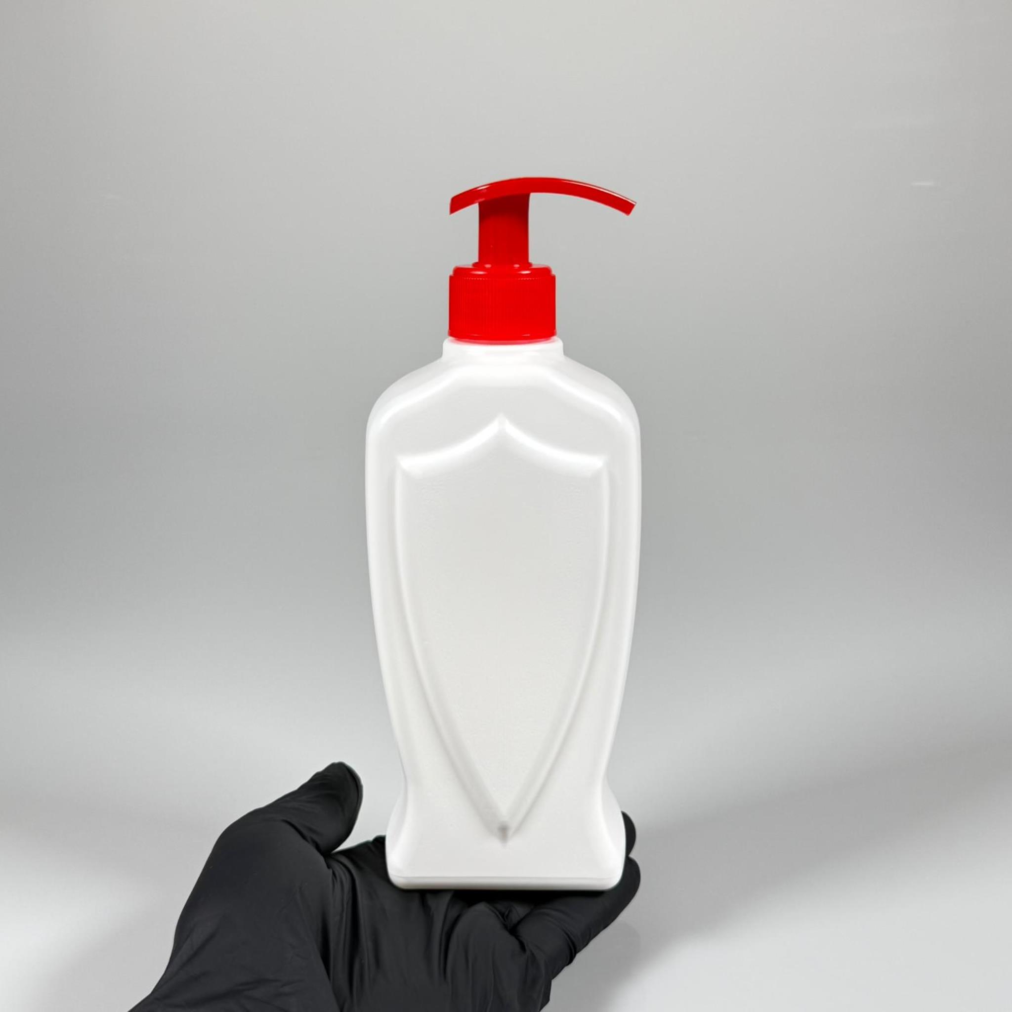 DEZENFEKTAN BİDONU 500 ML - KIRMIZI POMPALI - 500 ML BEYAZ BOŞ DEZENFEKTAN ŞİŞESİ