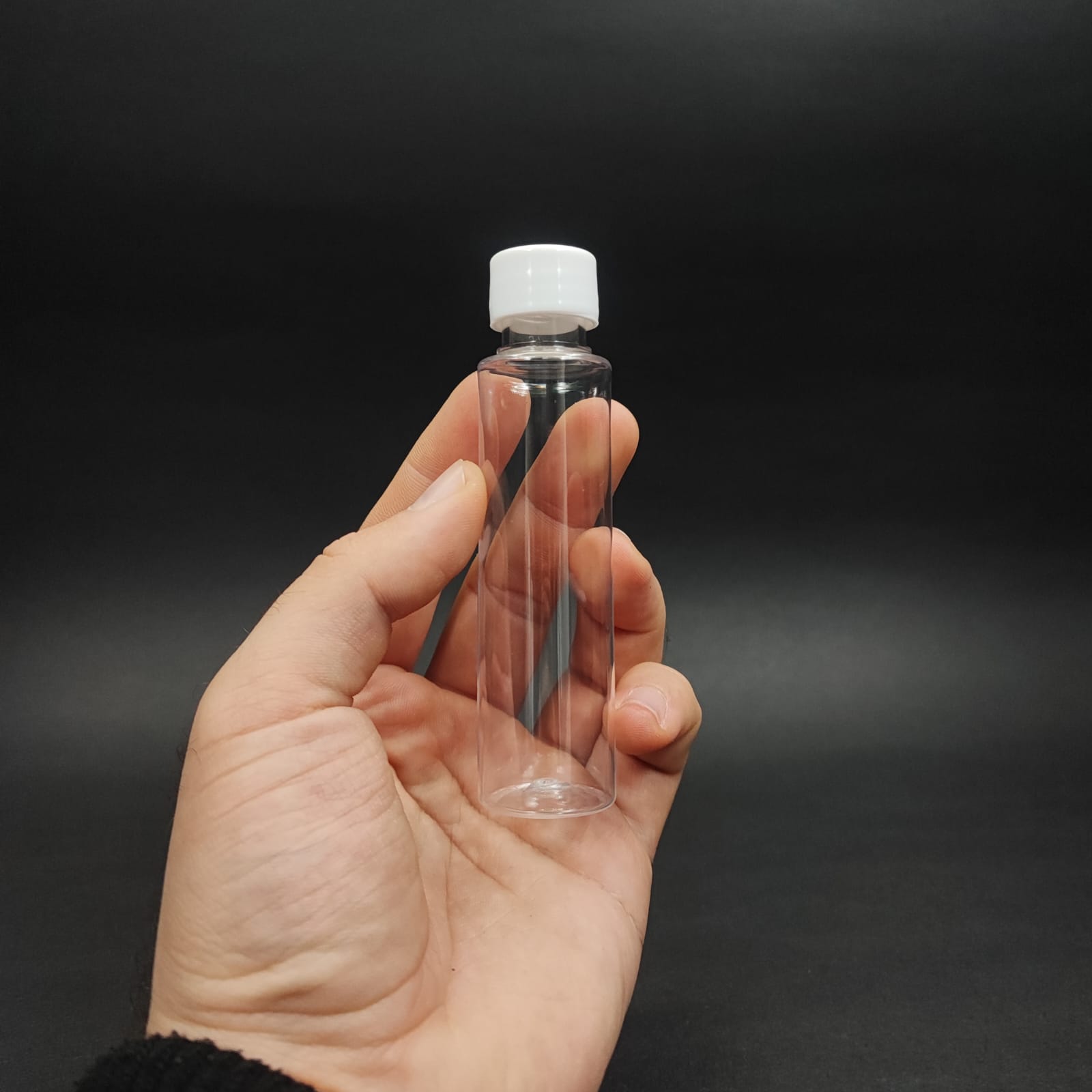 35 CC ŞEFFAF PLASTİK UZUN ŞİŞE + KENDİNDEN CONTALI SIZDIRMAZ BEYAZ KAPAK - 35 ML KAPAKLI PET ŞİŞE