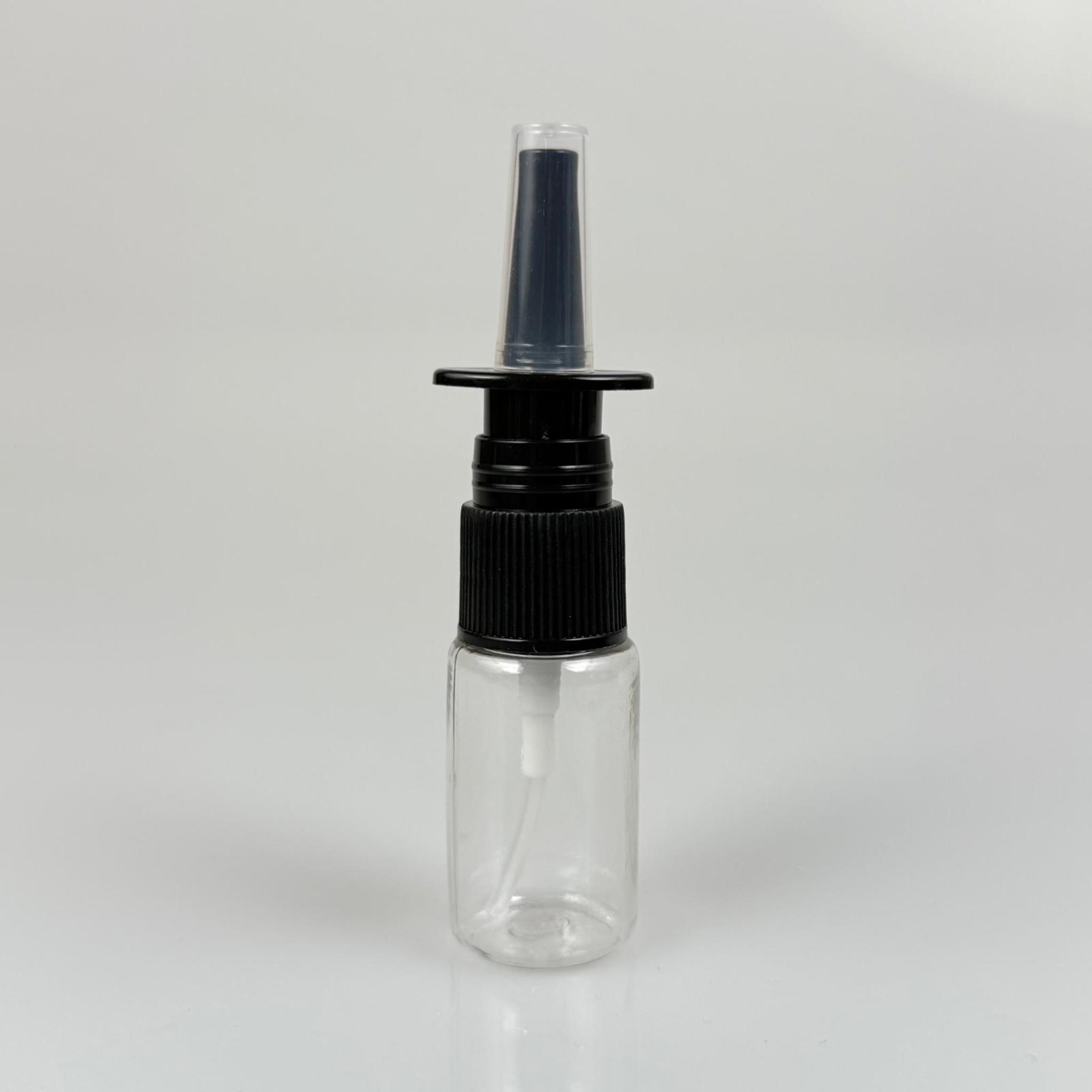 10 CC ŞEFFAF PET ŞİŞE- SİYAH NAZAL BURUN SPREYLİ 10 ML PLASTİK ŞİŞE