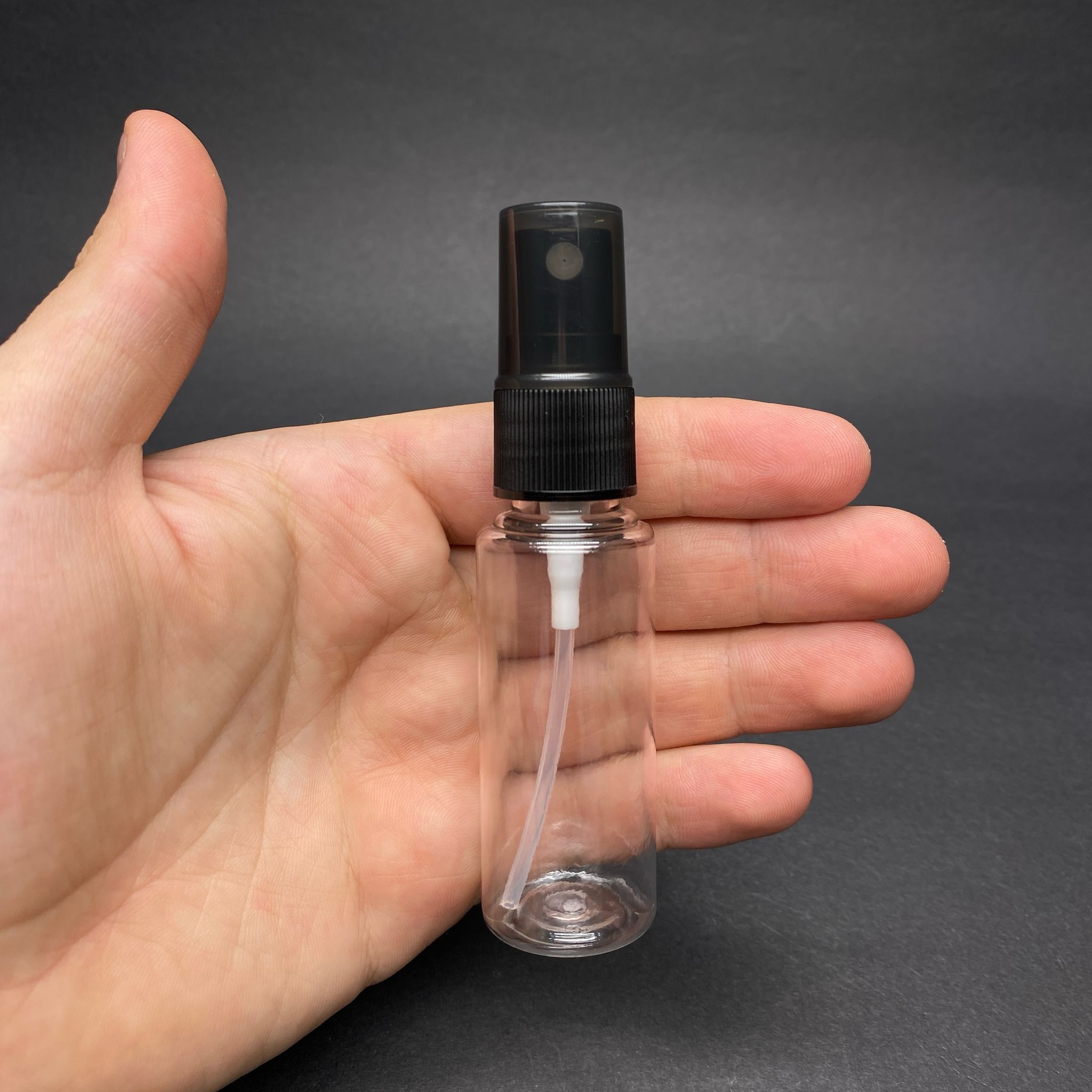 30 CC ŞEFFAF PET ŞİŞE - SİYAH SPREYLİ TESTER 30 ML PLASTİK ŞİŞE