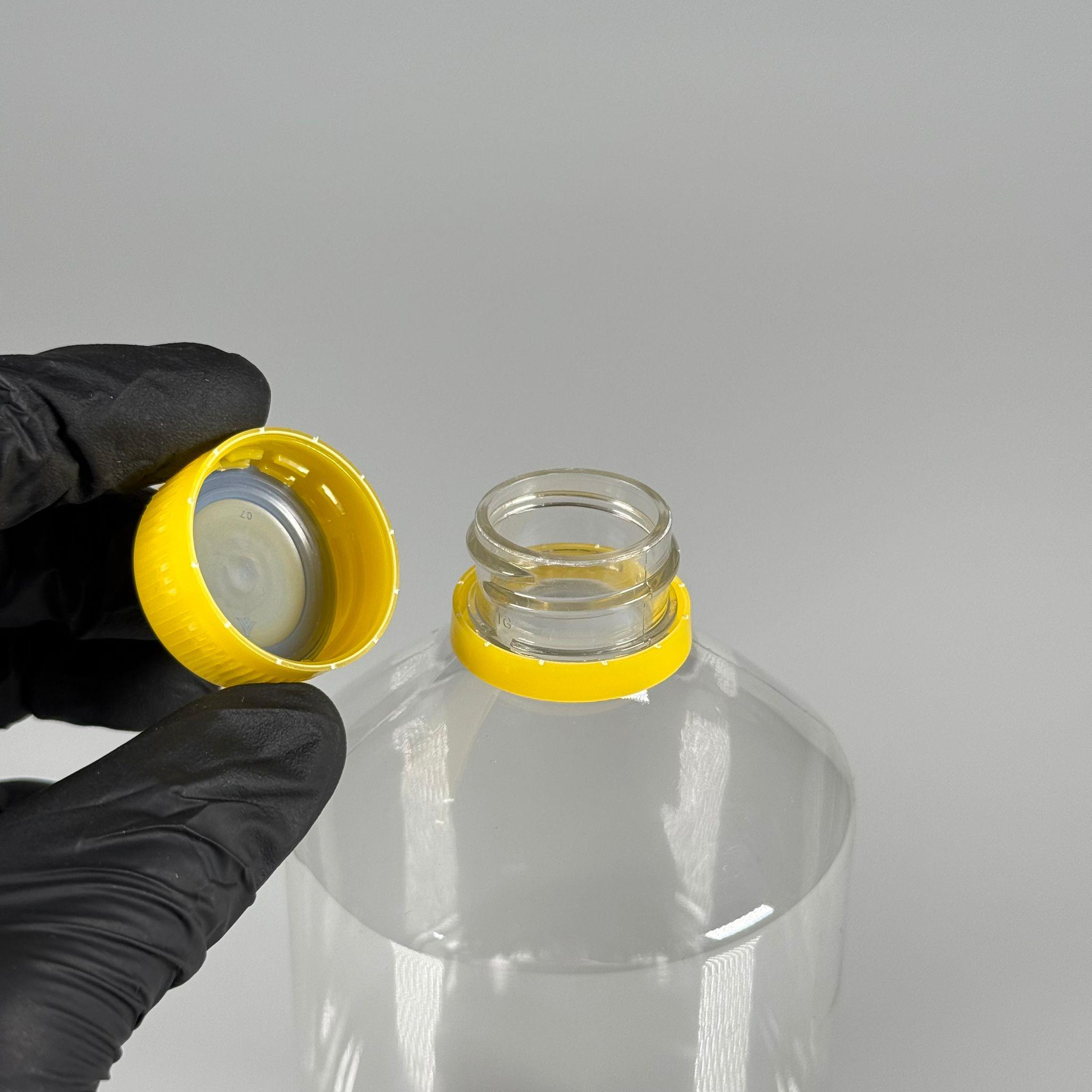 500 CC KÜT BOYUNLU ŞEFFAF PET ŞİŞE  - SARI KİLİTLİ KAPAKLI - 500 ML KALIN PET ŞİŞE