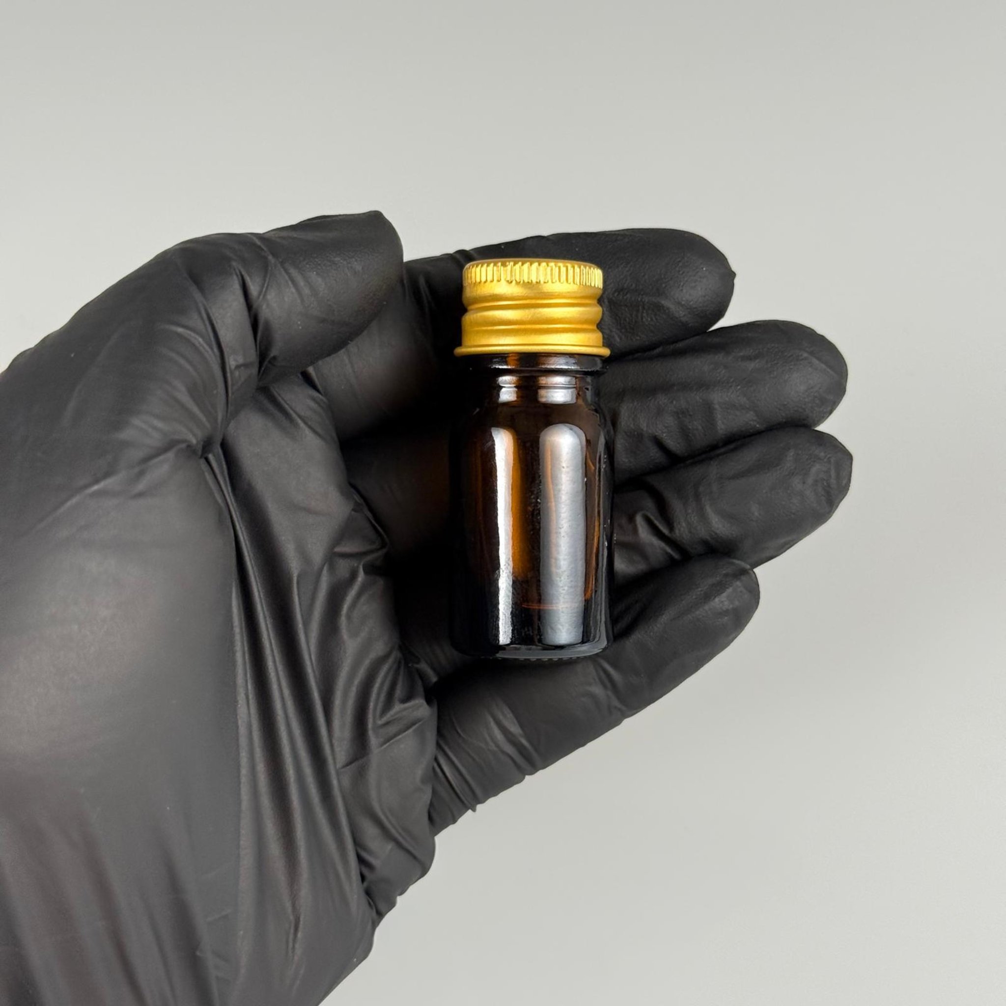5 CC AMBER CAM ŞİŞE + KÖPÜK CONTALI GOLD ALÜMİNYUM METAL KAPAKLI TAKIM - 5 ML KAHVERENGİCAM ŞİŞE