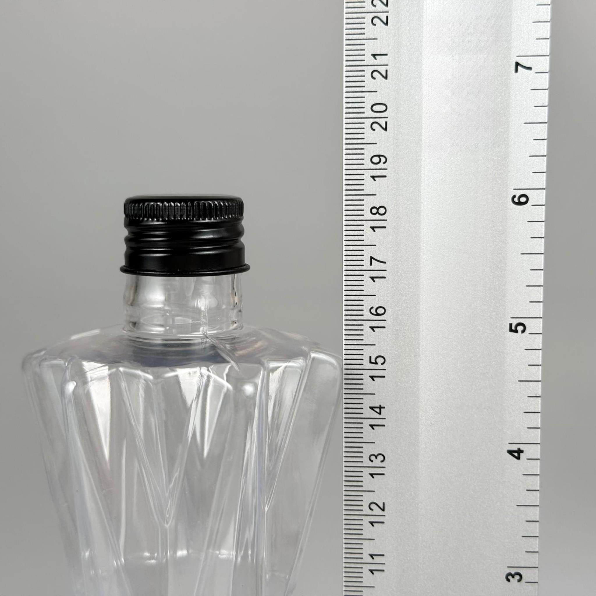 300 CC ELMAS MODEL PET ŞİŞE - 24 AĞIZ (27 GR) + KÖPÜK CONTALI SİYAH METAL ALÜMİNYUM KAPAK - 300 ML PET ŞİŞE