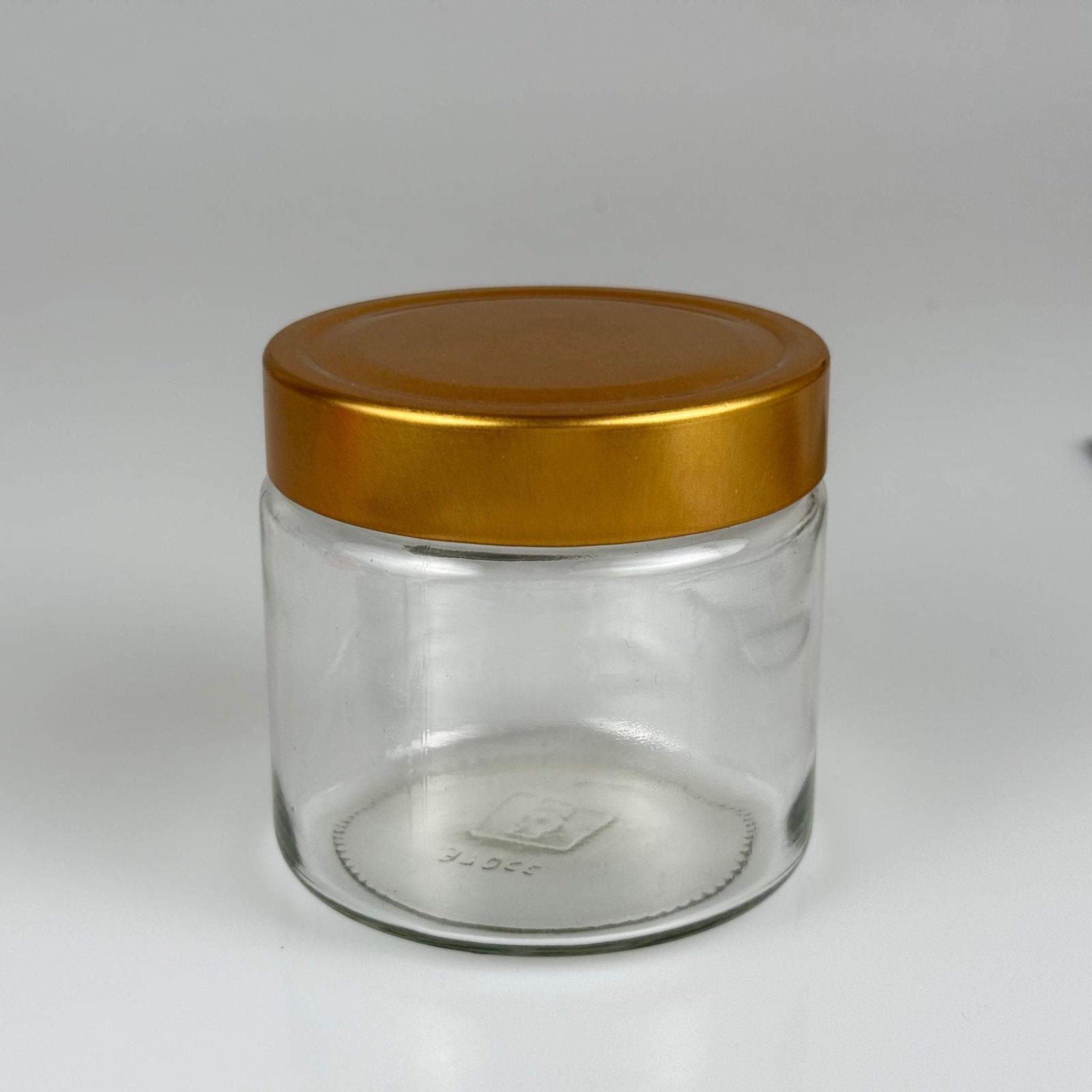 370 CC ALMAN KAVANOZ - GOLD KAPAKLI - 370 ML DERİN KAPAKLI CAM KAVANOZ