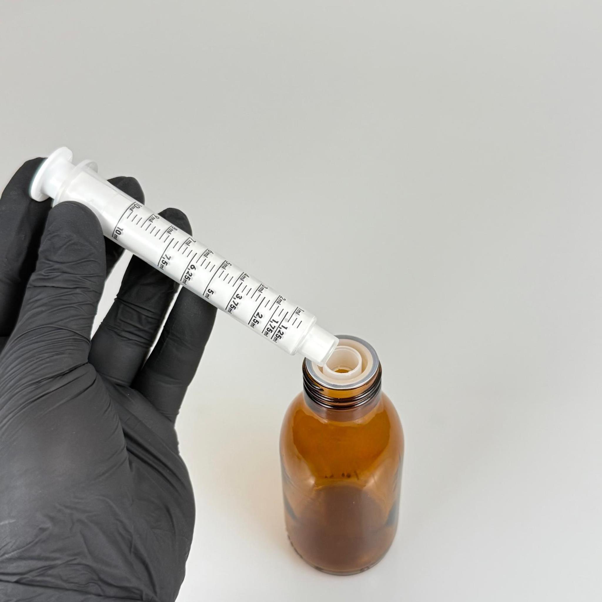 100 ML CAM ECZA ŞİŞESİ + 10 ML DOZAJ PİPETİ + DOZAJ TIPASI + CONTALI PLASTİK KAPAK TAKIM