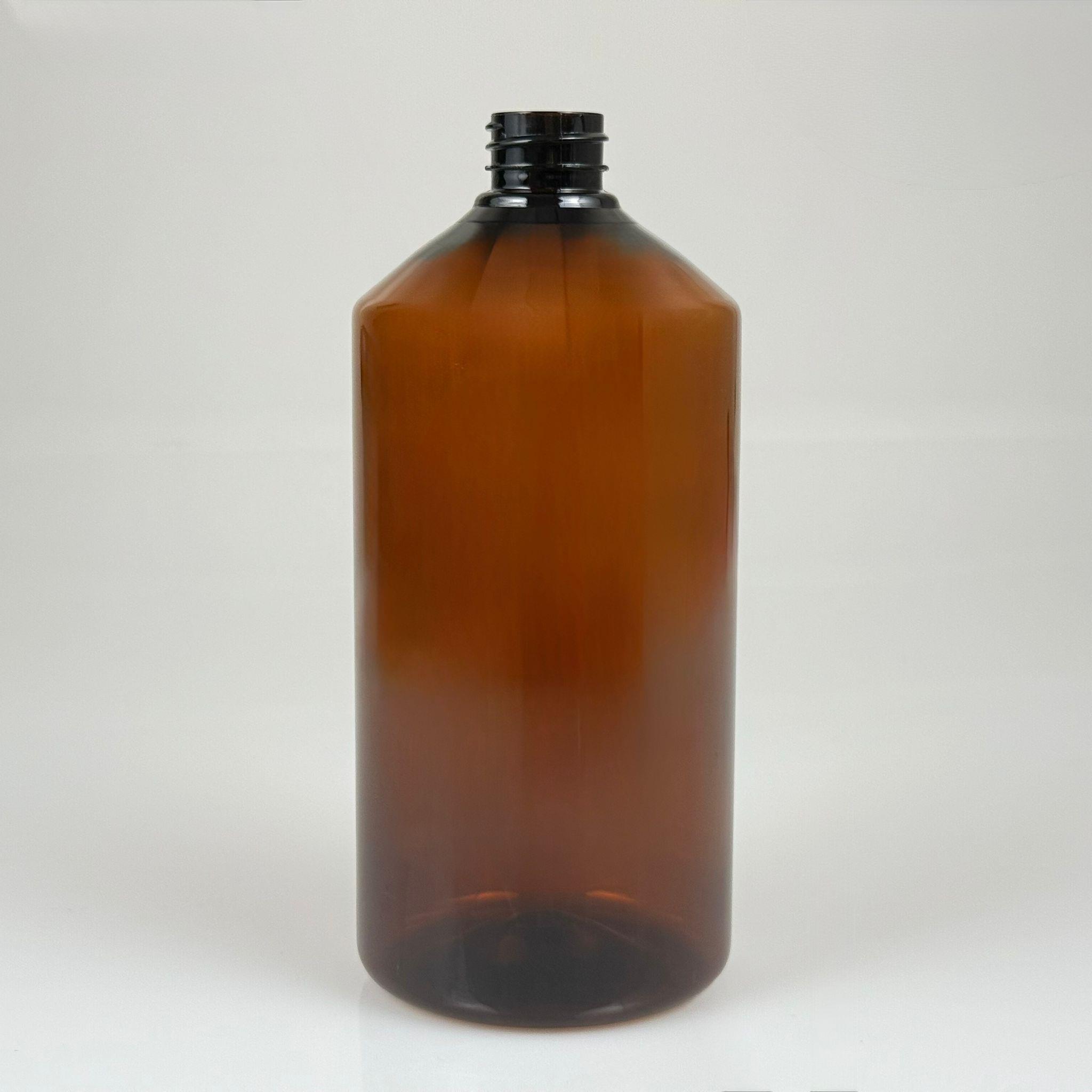 1000 CC AMBER SERT PLASTİK ŞİŞE KAPAKSIZ (28 AĞIZ) - KALIN (45 GR)