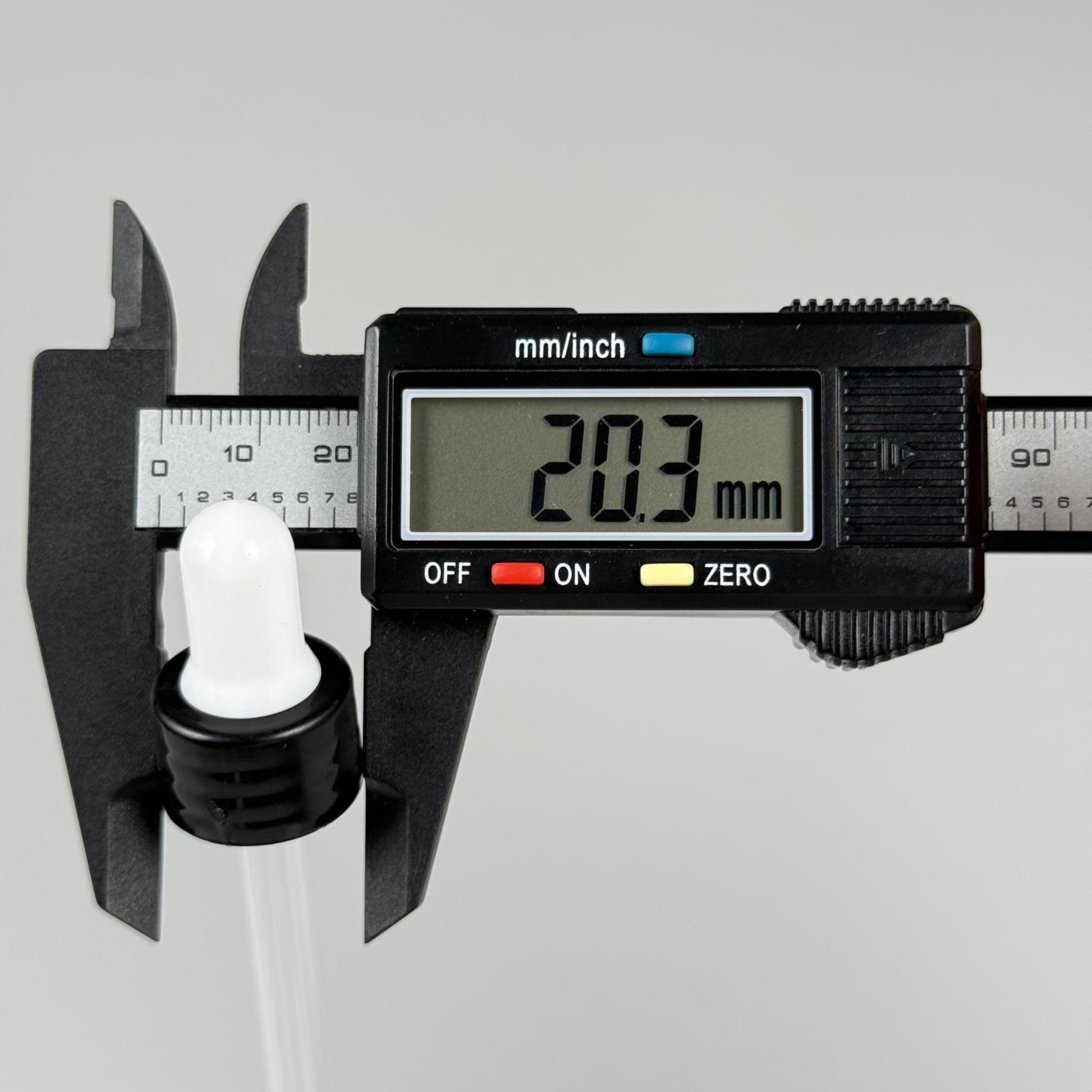 18 MM CAM DAMLALIKLI TAKIM - BEYAZ EMZİK + DELİKLİ PLASTİK DÜZ SİYAH KAPAK + 132 MM CAM PİPET