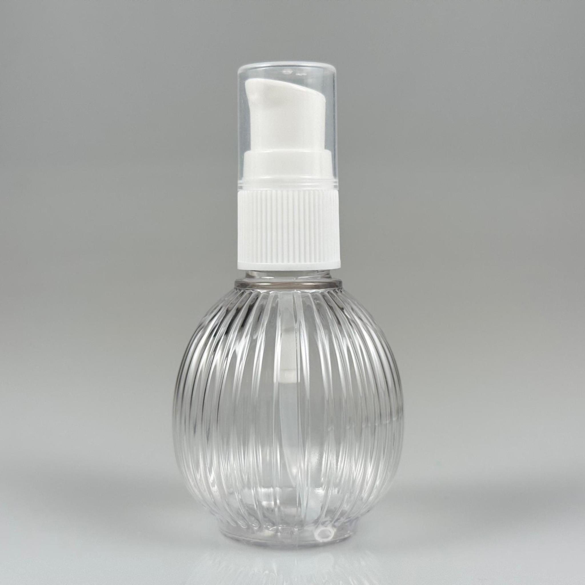 50 CC TOP ÇİZGİLİ DESENLİ BEYAZ LOSYON POMPALI PET ŞİŞE - 18 MM BEYAZ LOSYON POMPALI TAKIM - 50 ML LOSYON POMPALI PET ŞİŞE ( YOĞUN KIVAMLI SIVILARDA KULLANILIR )