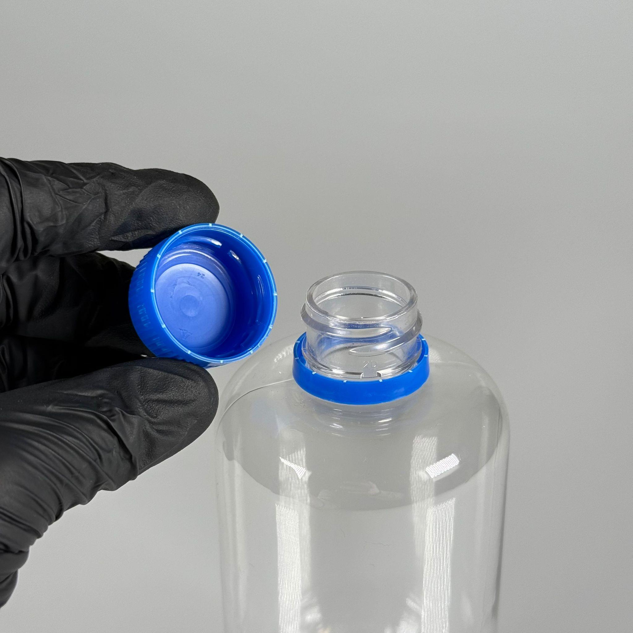 500 CC UZUN SİLİNDİR PET ŞİŞE KALIN (26 GR) - MAVİ KİLİTLİ KAPAKLI - 28 AĞIZ - 500 ML PET ŞİŞE