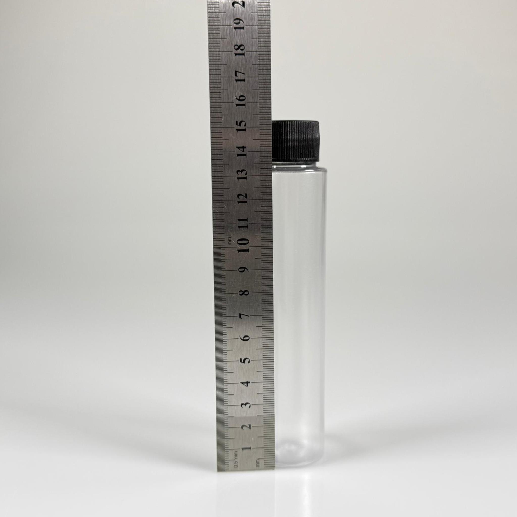 100 CC UZUN SİLİNDİR BUĞULU PET ŞİŞE (24 GR)  - SİYAH KAPAKLI KOLONYA TIPALI - 100 ML BİBERİYE SUYU, LAVANTA YAĞI, SAÇ SERUM, TONİK VB İÇİN PLASTİK KOZMETİK AMBALAJLARI