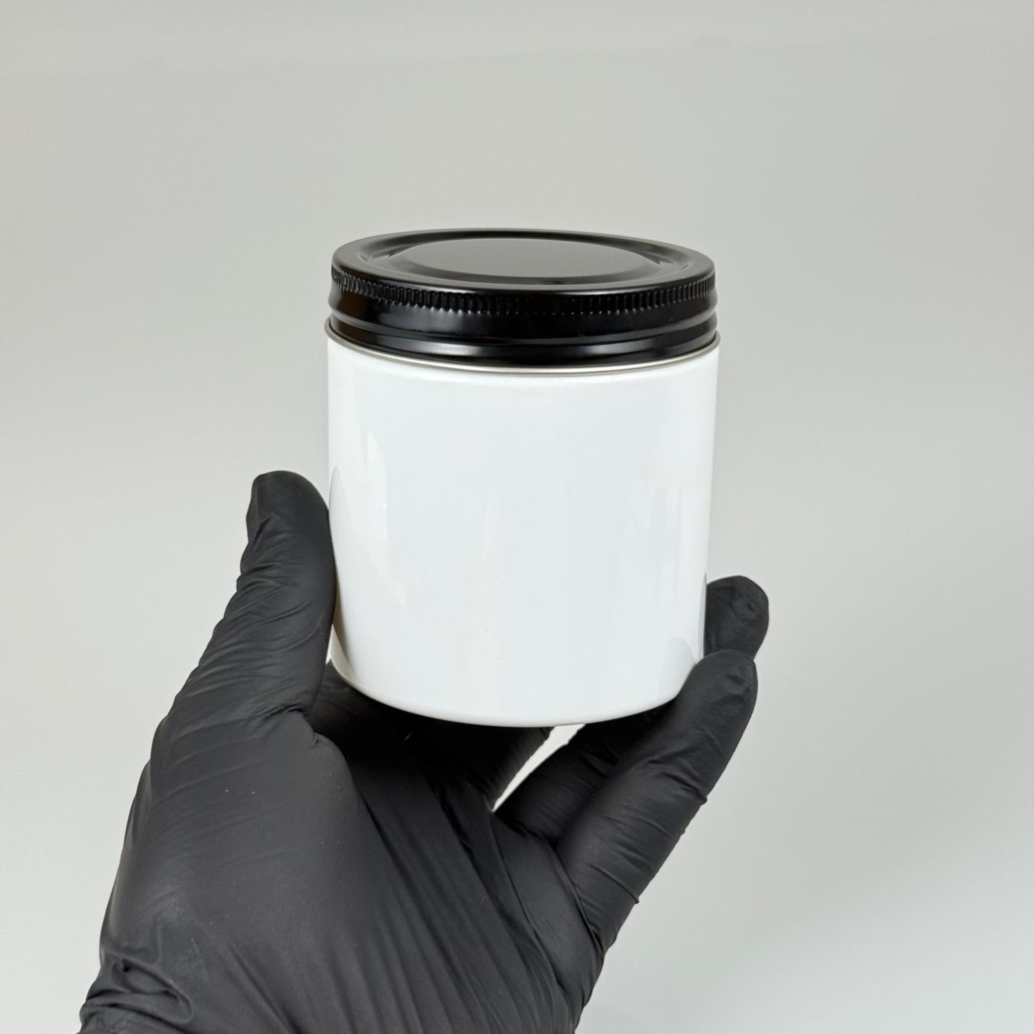 250 ML SERT PET KAVANOZ + SİYAH METAL KAPAK + İÇ TIPA - 250 CC KALIN BEYAZ PLASTİK KAVANOZ SİYAH METAL KAPAKLI İÇ TIPALI TAKIM - KREM KAVANOZLARI