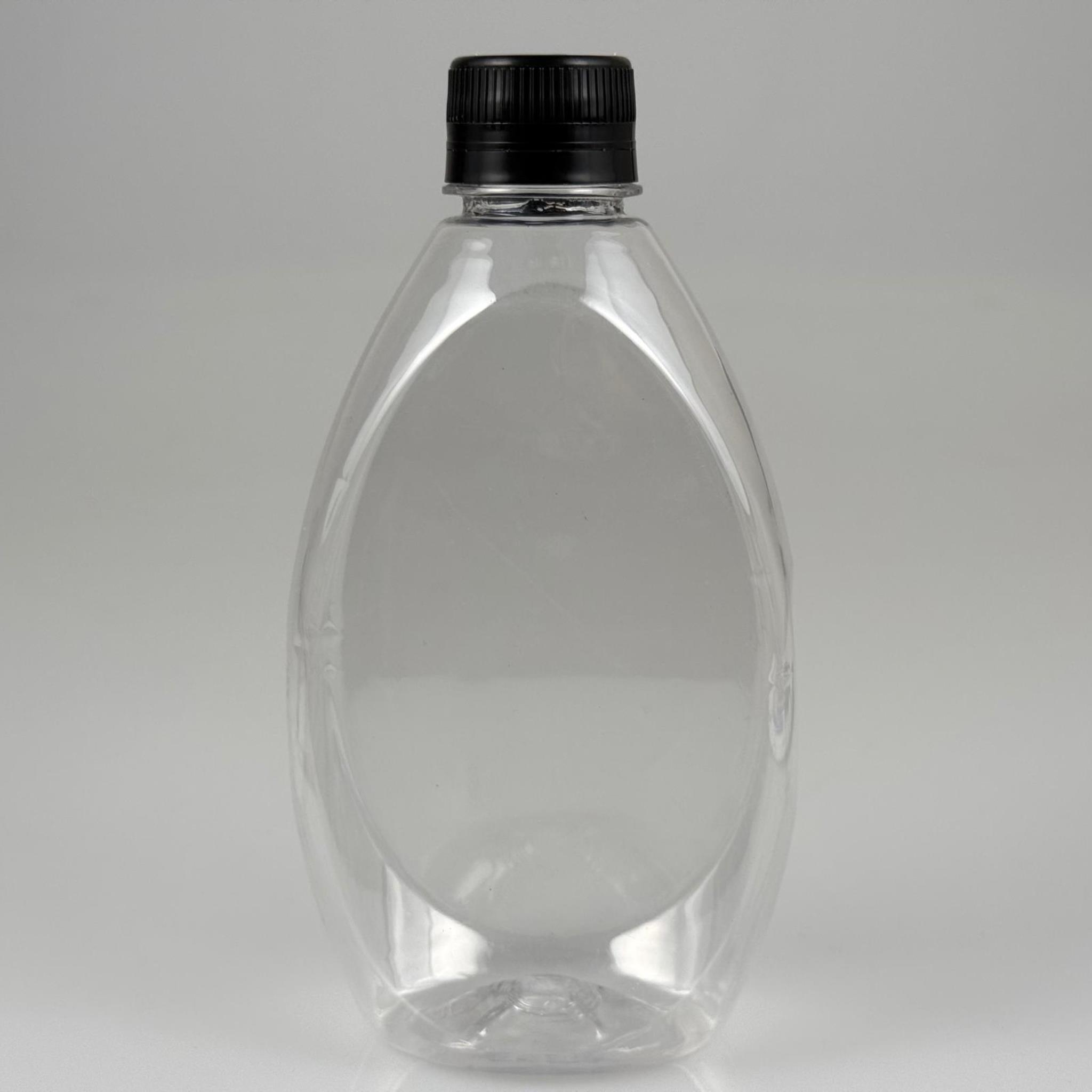 400 CC YASSI PET ŞİŞE - KİLİTLİ CONTALI SİYAH KAPAKLI - 400 ML PLASTİK ŞİŞE