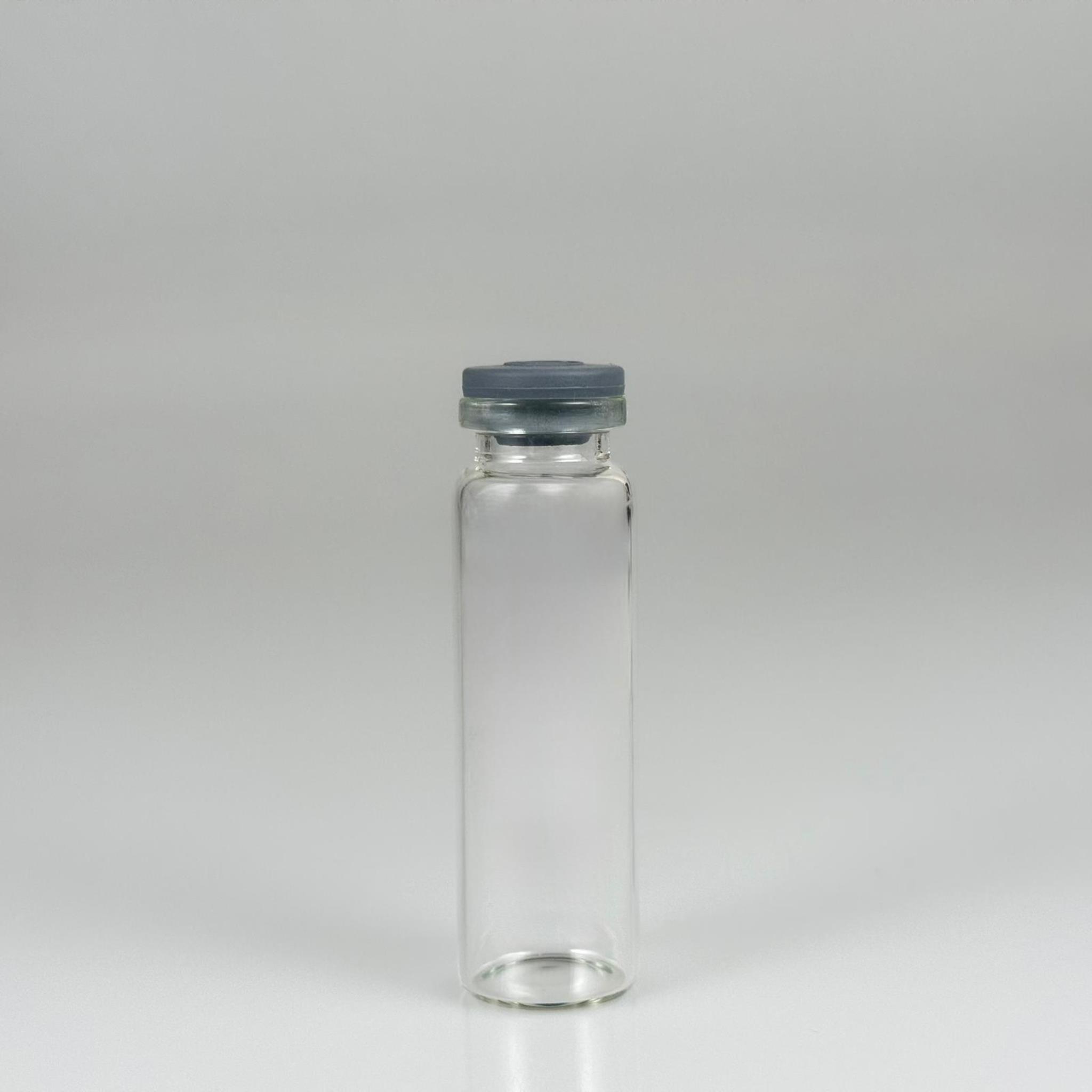 22x70 MM İNCE BOROSİLİKAT FLAKON CAM ŞİŞE 18 ML + BUTİL KAUÇUK TIPA 20 MM - ŞEFFAF CAM İLAÇ, ECZA, PENİSİLİN, MEDİKAL, LABORATUVAR, FARMASÖTİK ŞİŞELERİ