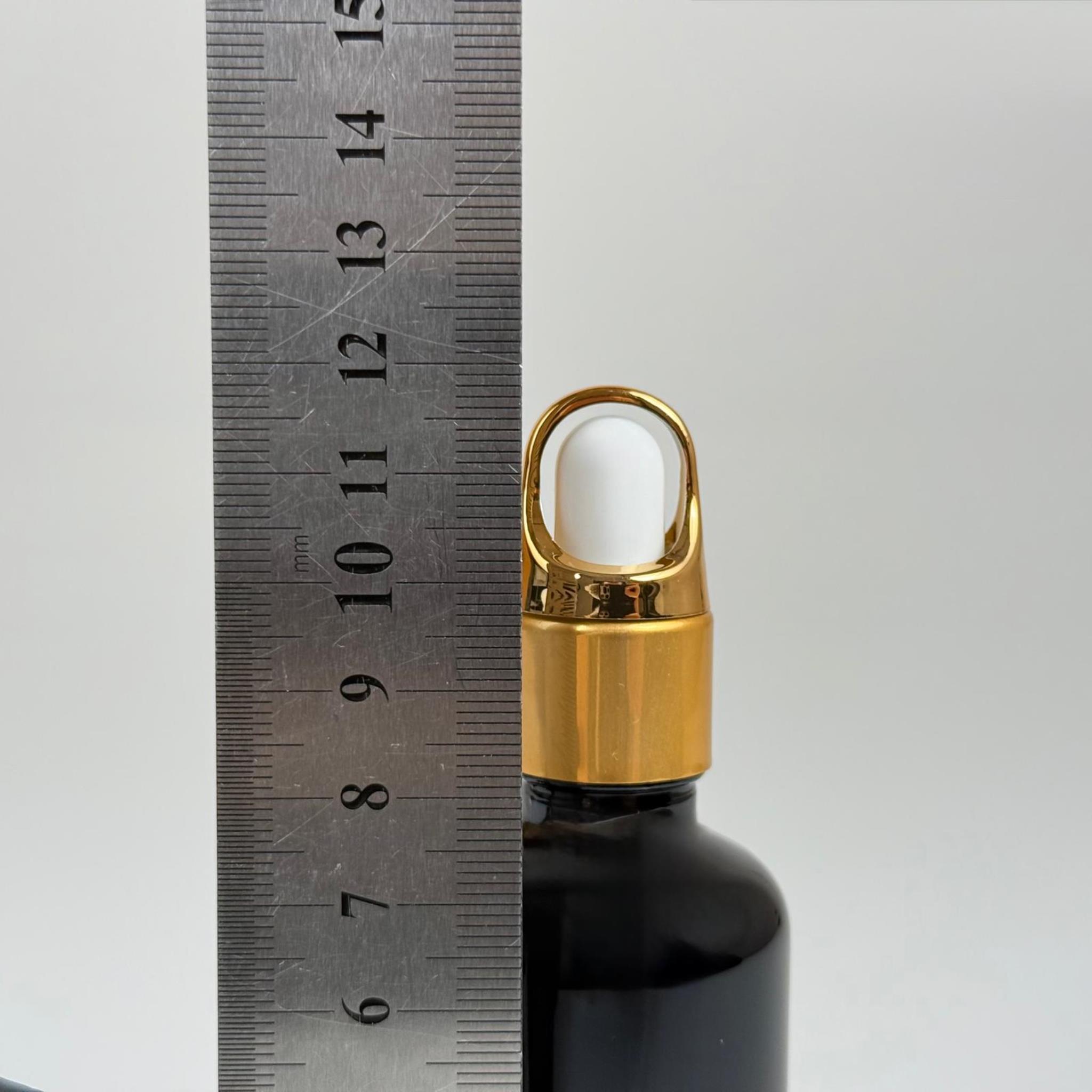 50 CC SİYAH CAM DAMLALIKLI ŞİŞE - BEYAZ EMZİK - GOLD FLOWER SEPET MODEL METALİK KAPAK - 50 ML CAM DAMLALIKLI ŞİŞE