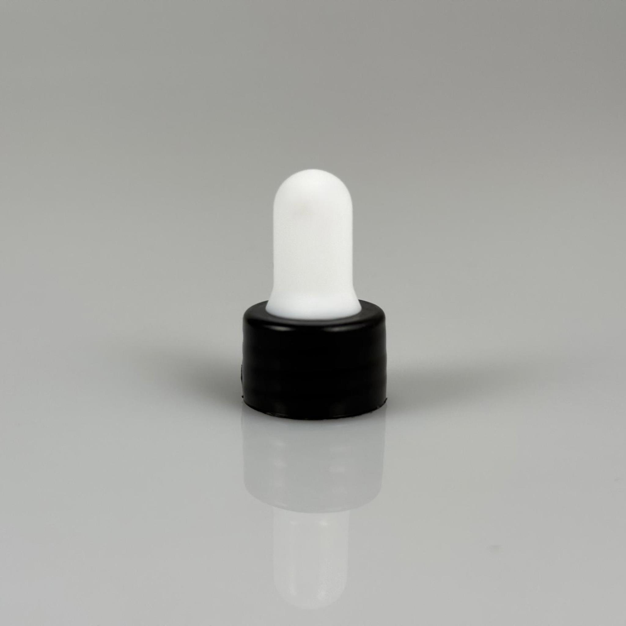 18 MM BEYAZ EMZİKLİ DELİKLİ PLASTİK KAPAK SİYAH - DÜZ (DAMLALIK İÇİN)
