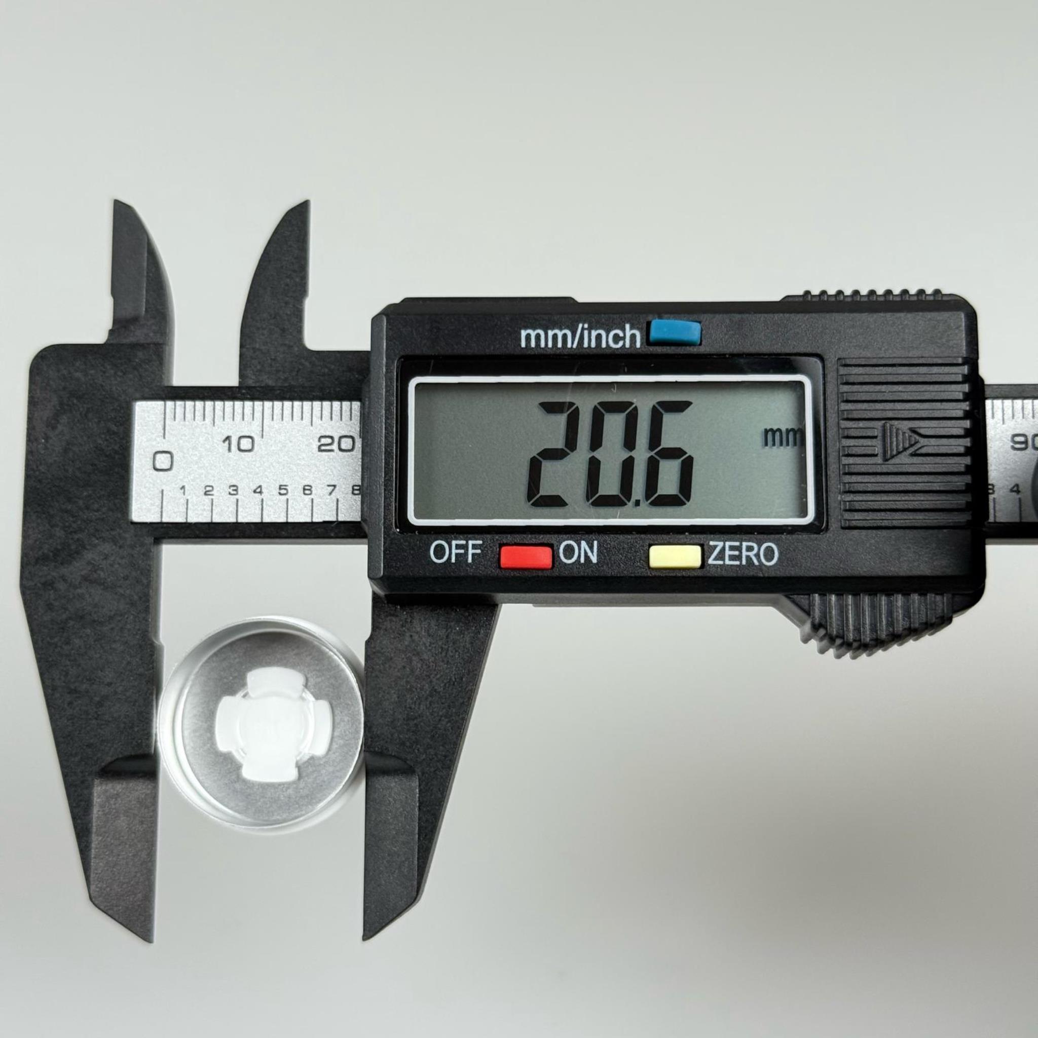 PENİSİLİN ALÜMİNYUM FLAKON KAPAK BEYAZ (İÇİ ÇENTİKLİ) - 20 MM DÜZ RENKLİ FLİP-OFF KAPAK
