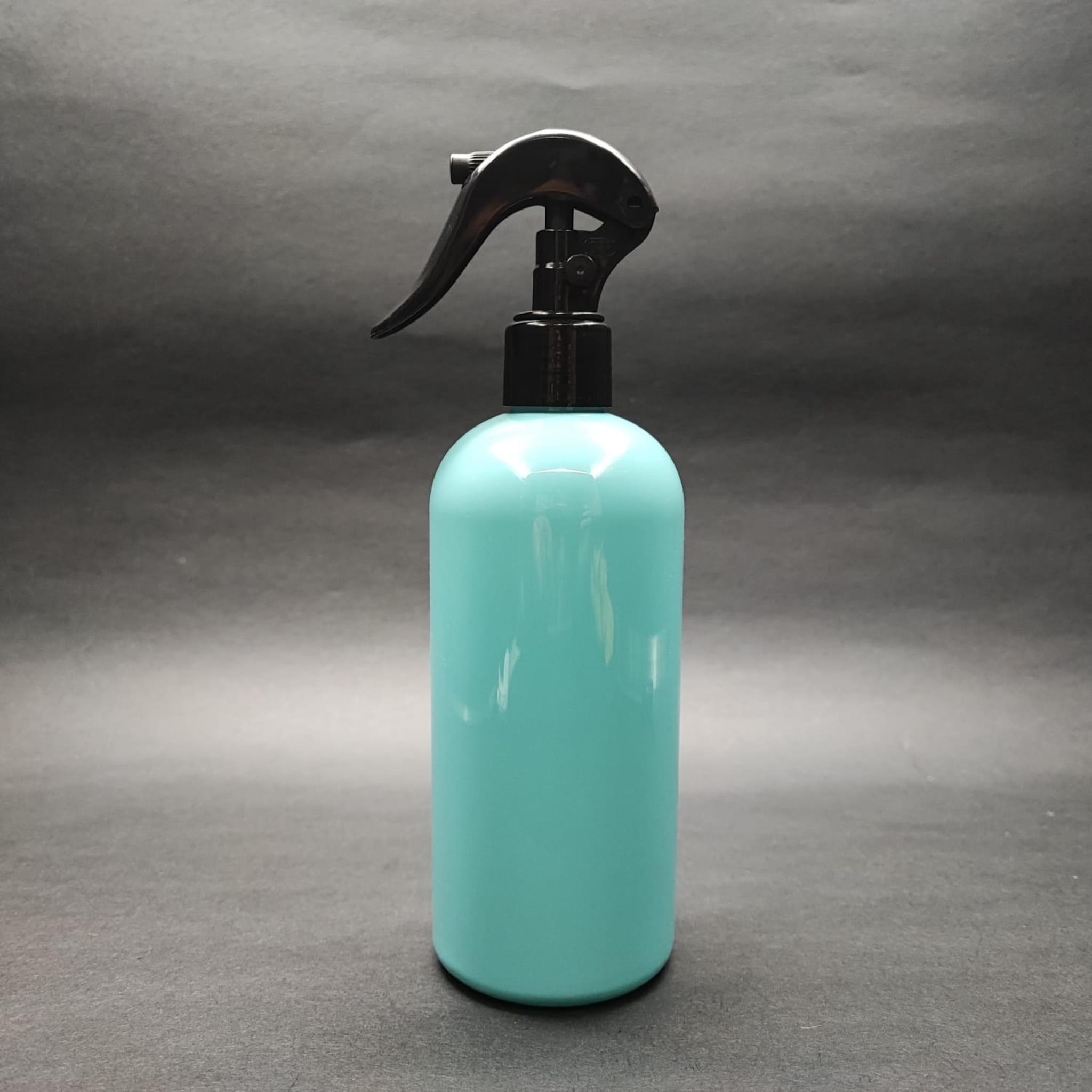 400 CC OVAL BOYUNLU SİLİNDİR PET ŞİŞE (30 GR) - SİYAH TRİGER SPREYLİ - 400 ML PLASTİK ŞİŞE - TURKUAZ