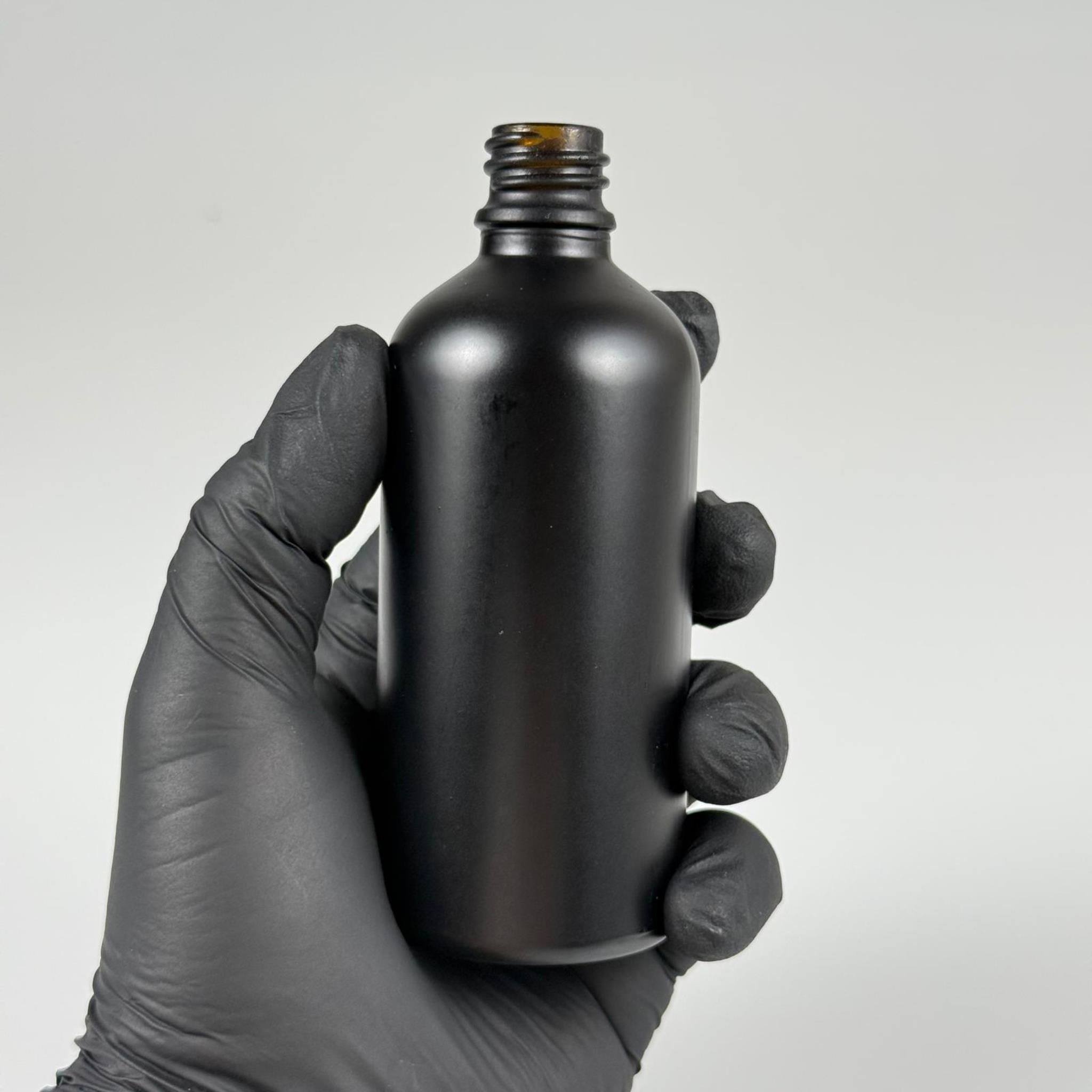 100 CC MAT SİYAH CAM ŞİŞE 18 MM