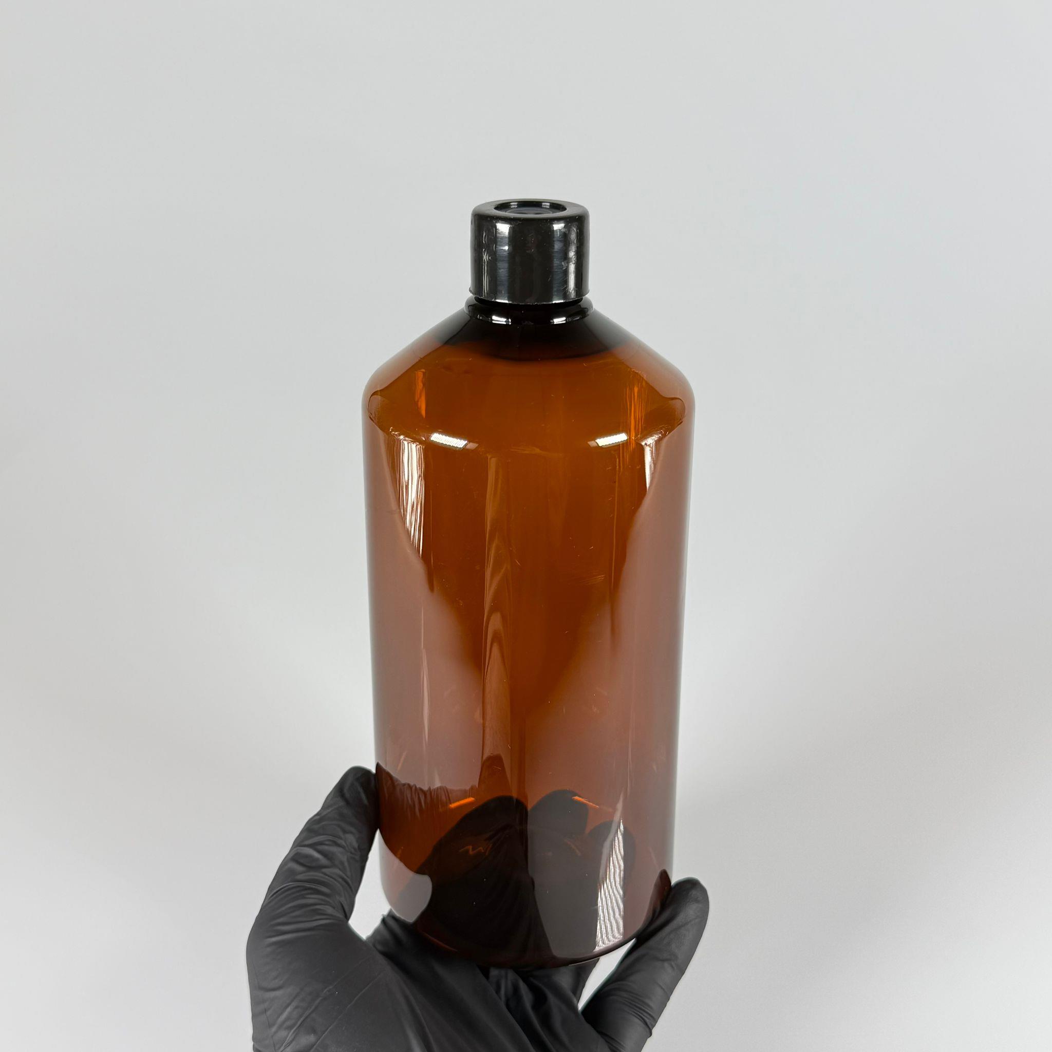 FLAKON ENJEKTÖR SERUM ŞİŞESİ - 1000 ML ECZA PLASTİK PET ŞİŞE + VİDALI DELİKLİ KAPAK (ELLE ÇEVİREREK KAPANIR) + KAUÇUK BUTİL TIPA TAKIM