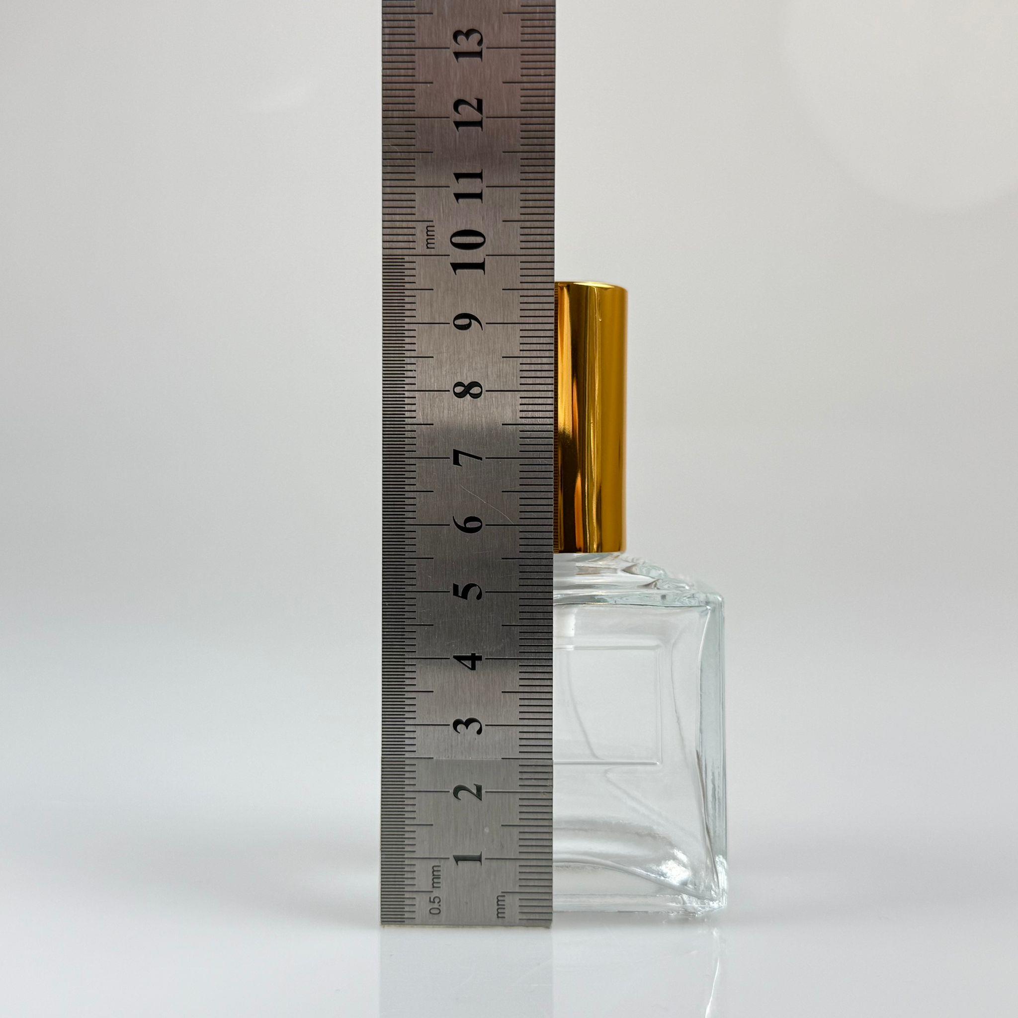 50 CC KÖŞELİ PRİZMA CAM ŞİŞE - VİDALI GOLD SPREYLİ PARFÜM KOLONYA ŞİŞESİ TAKIM - 50 ML PRESTİJLİ ŞİŞE