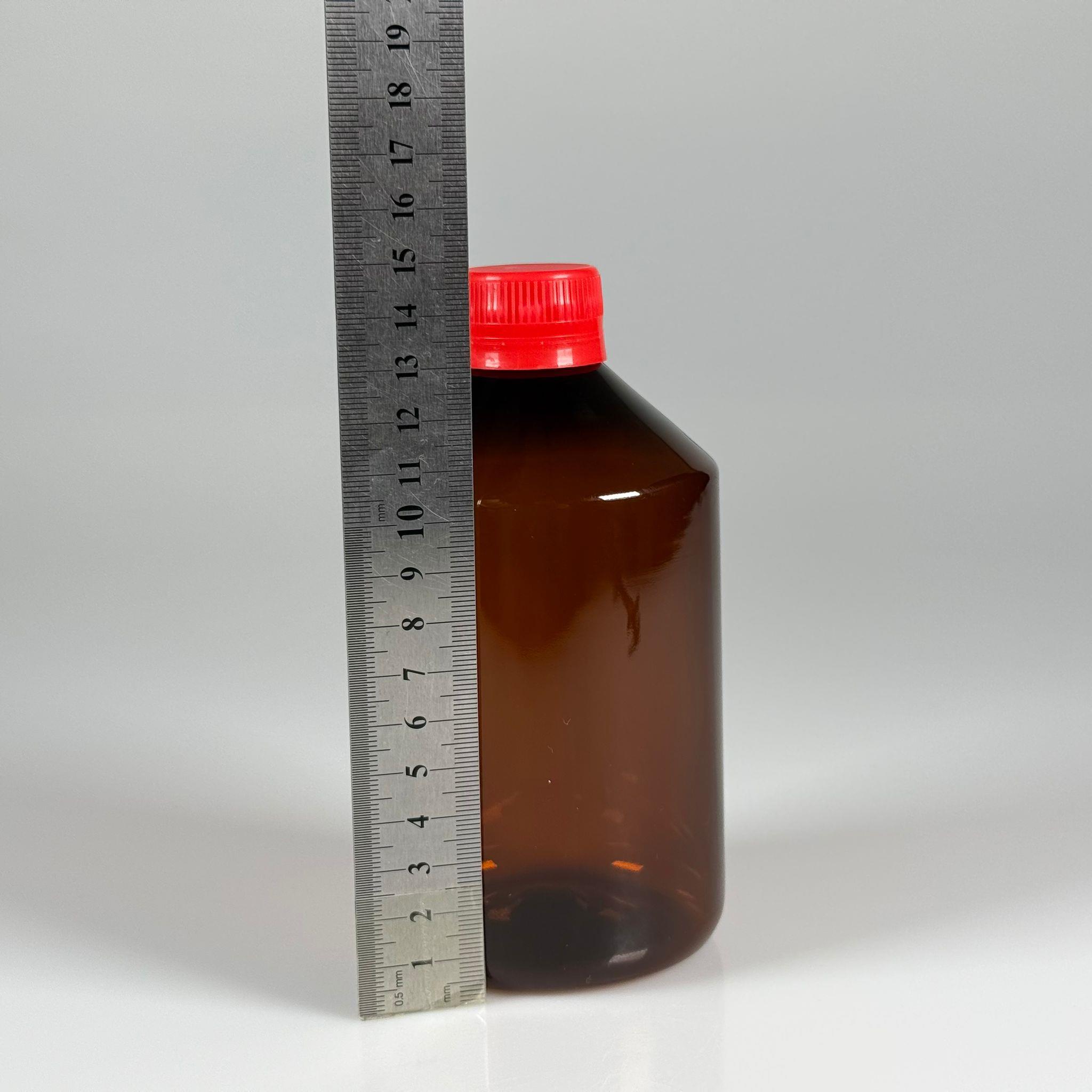 500 CC AMBER SERT PLASTİK ŞİŞE - KIRMIZI KİLİTLİ KAPAKLI  - 500 ML KAHVERENGİ PET ŞİŞE