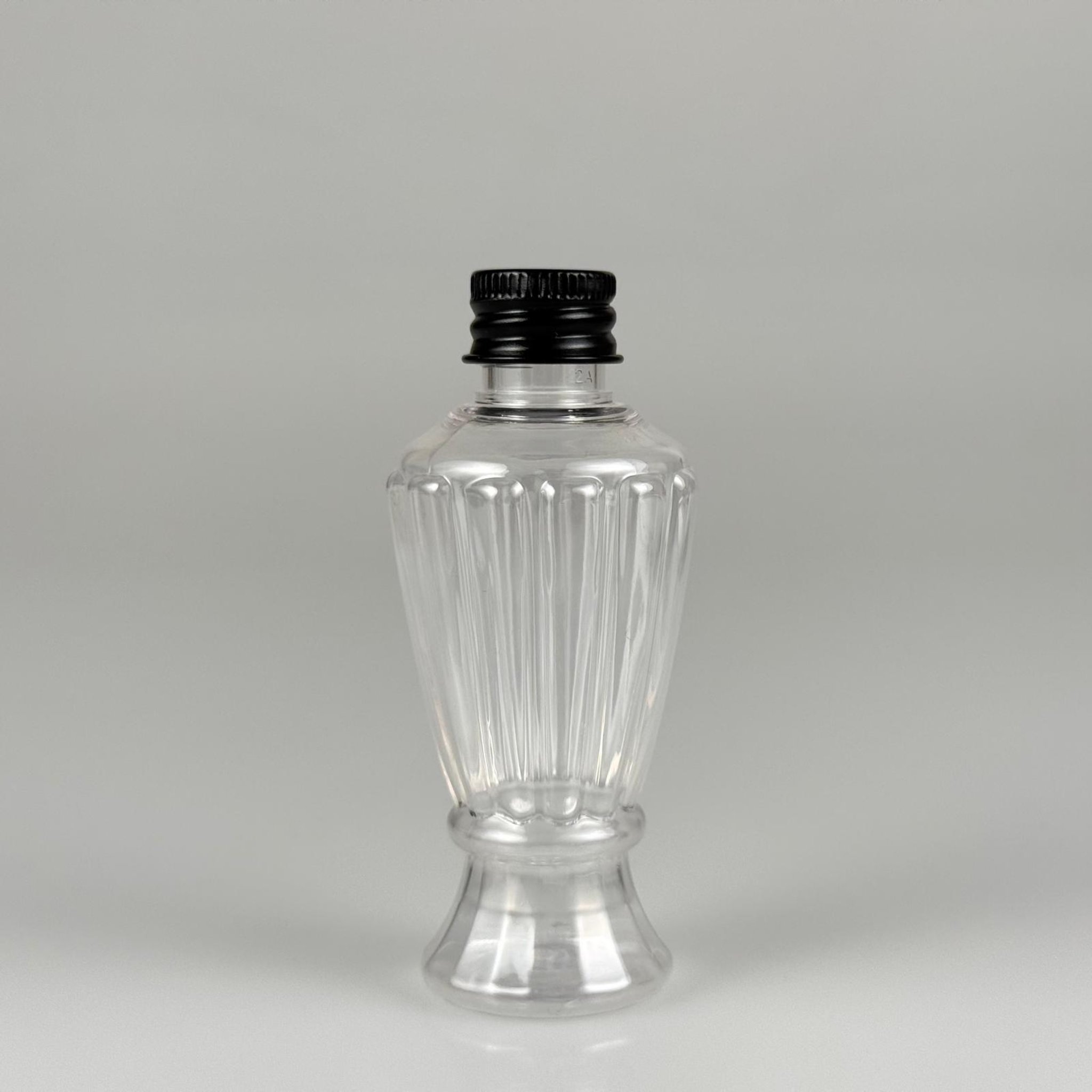 50 CC MİNİ VAZO HÜRREM PET ŞİŞE + KÖPÜK CONTALI SİYAH ALÜMİNYUM METAL KAPAKLI TAKIM - 50 ML PLASTİK CAMPET ŞİŞE