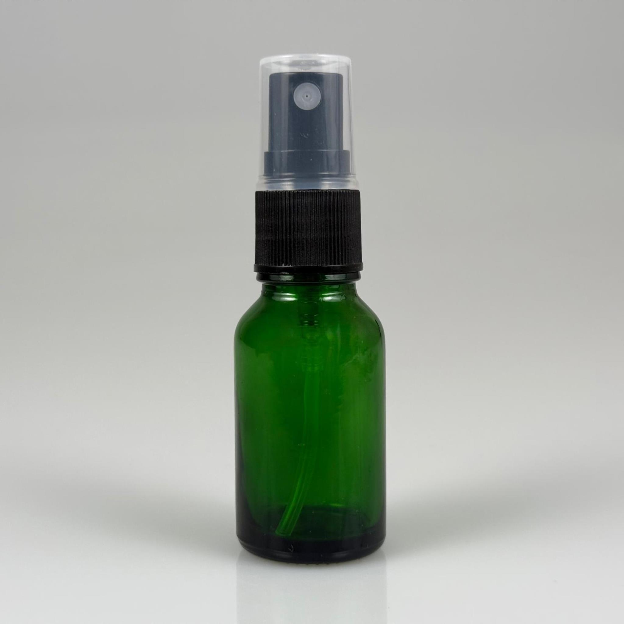 15 CC SİYAH SPREYLİ YEŞİL CAM ŞİŞE - 15 ML CAM ŞİŞE SPREYLİ