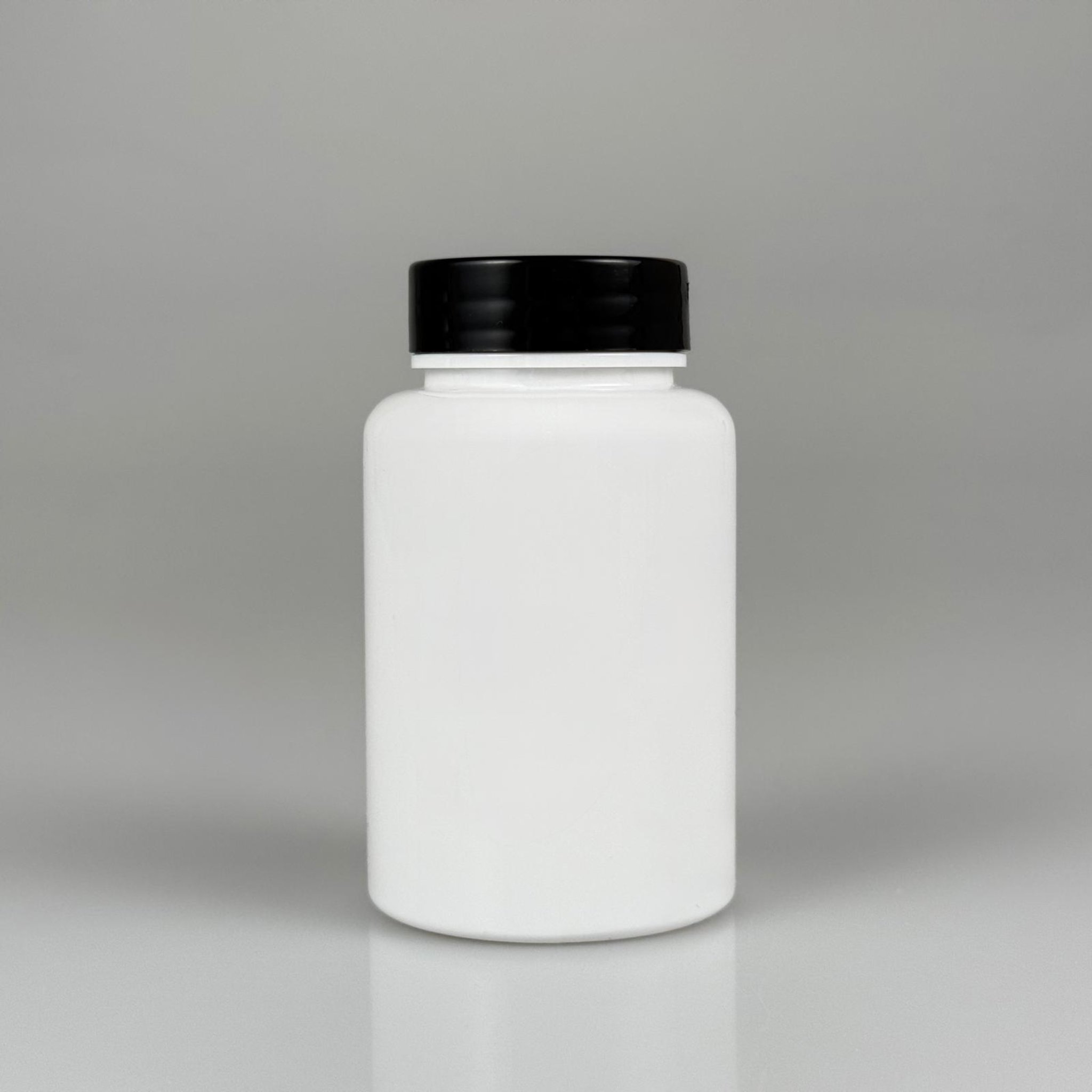 150 CC BEYAZ PET TABLET ŞİŞESİ - SİYAH KAPAKLI - 150 ML KAPSÜL KUTUSU - İLAÇ ŞİŞESİ - MEDİKAL HAP ŞİŞESİ - FARMASÖTİK KAVANOZ