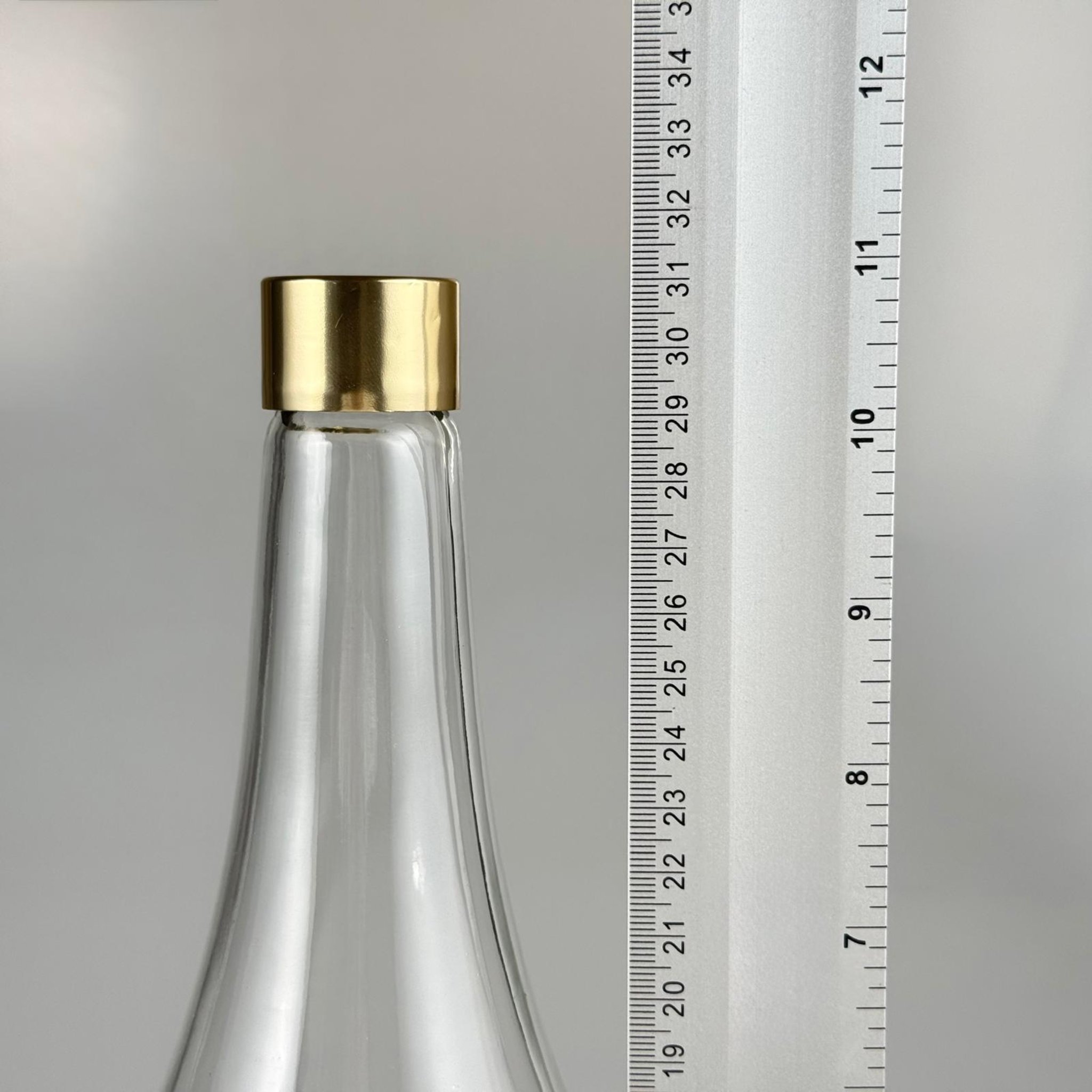 1000 CC ŞEFFAF CAM ŞERBET ŞİŞESİ + ALÜMİNYUM KAPLAMALI GOLD KAPAKLI TAKIM - 1000 ML CAM ŞİŞE