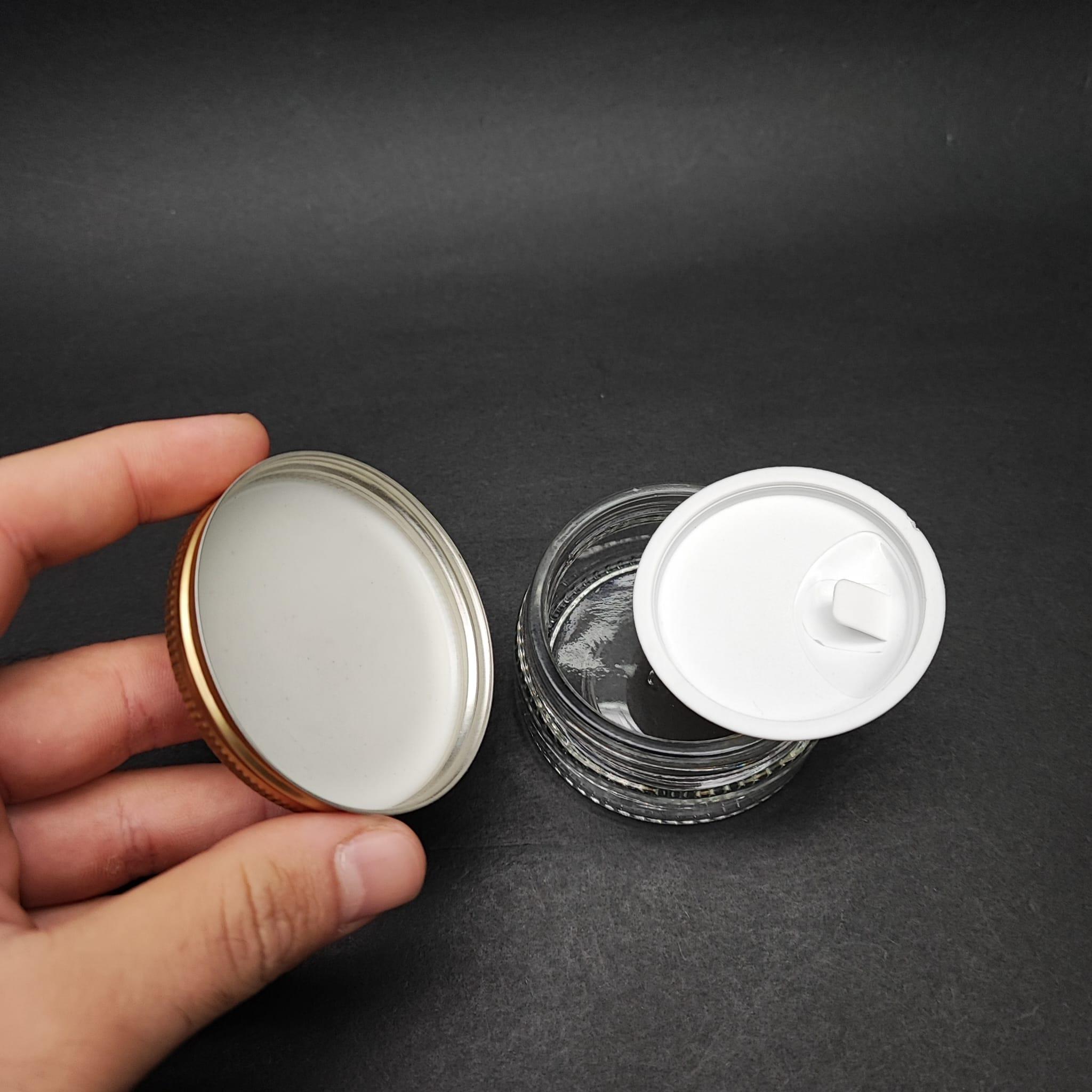 50 ML CAM KREM KAVANOZU + İÇ TIPA + GOLD METAL KAPAK - 50 CC PAŞABAHÇE KREM KAVANOZLARI