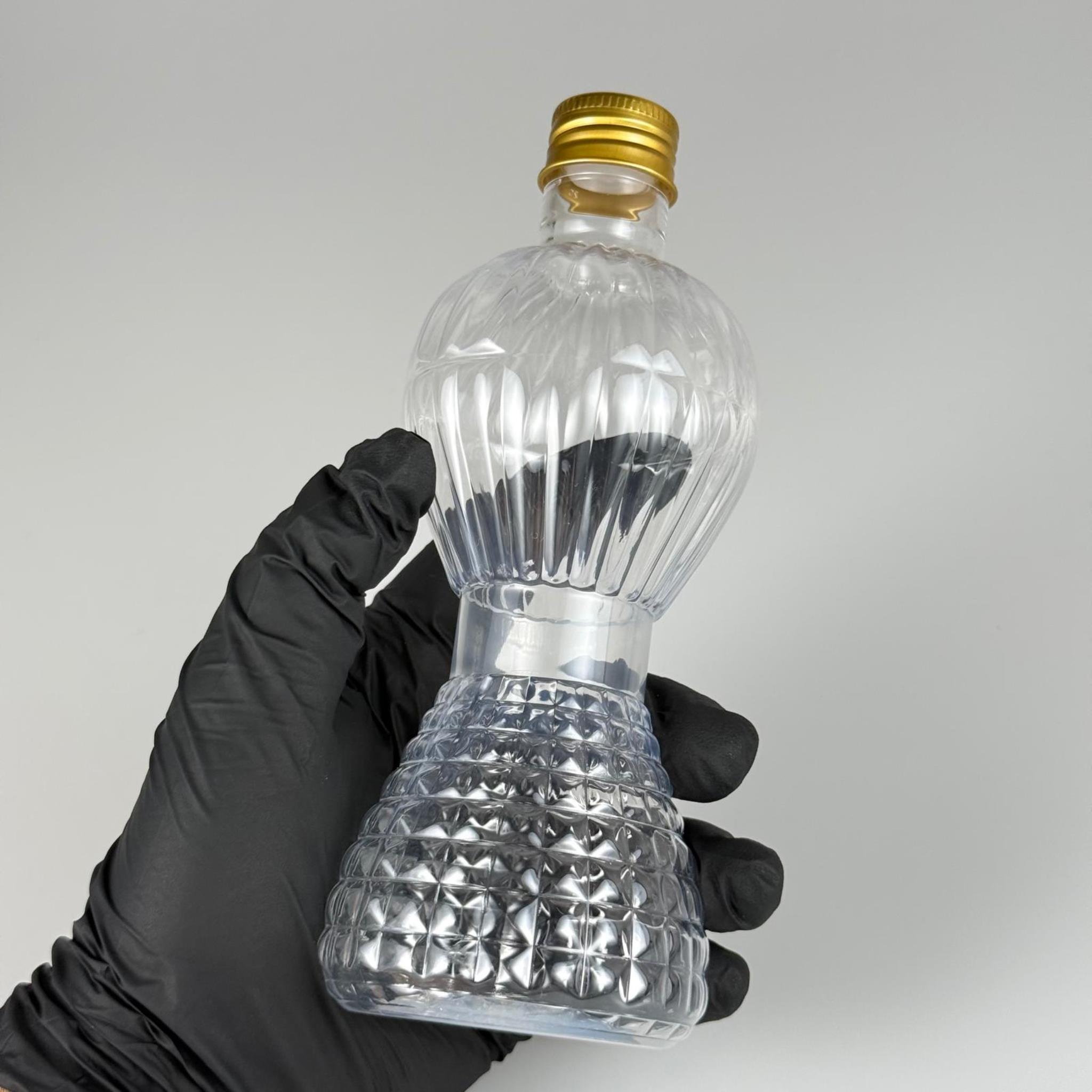 300 CC PIRLANTA ŞİŞE (CAMPET) 24 AĞIZ + KÖPÜK CONTALI GOLD METAL ALÜMİNYUM KAPAK + KOLONYA TIPALI TAKIM - 300 ML KAPAKLI PLASTİK ŞİŞELER