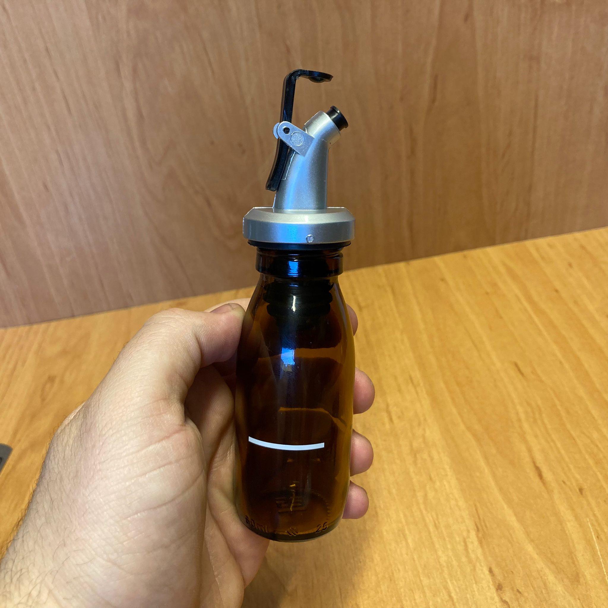 60 CC AMBER YAĞDANLIK ŞİŞESİ - 60 ML CAM YAĞLIK SİRKELİK ŞİŞE - GRİ AKITICILI Damlatmaz Yağlık/ Sirkelik