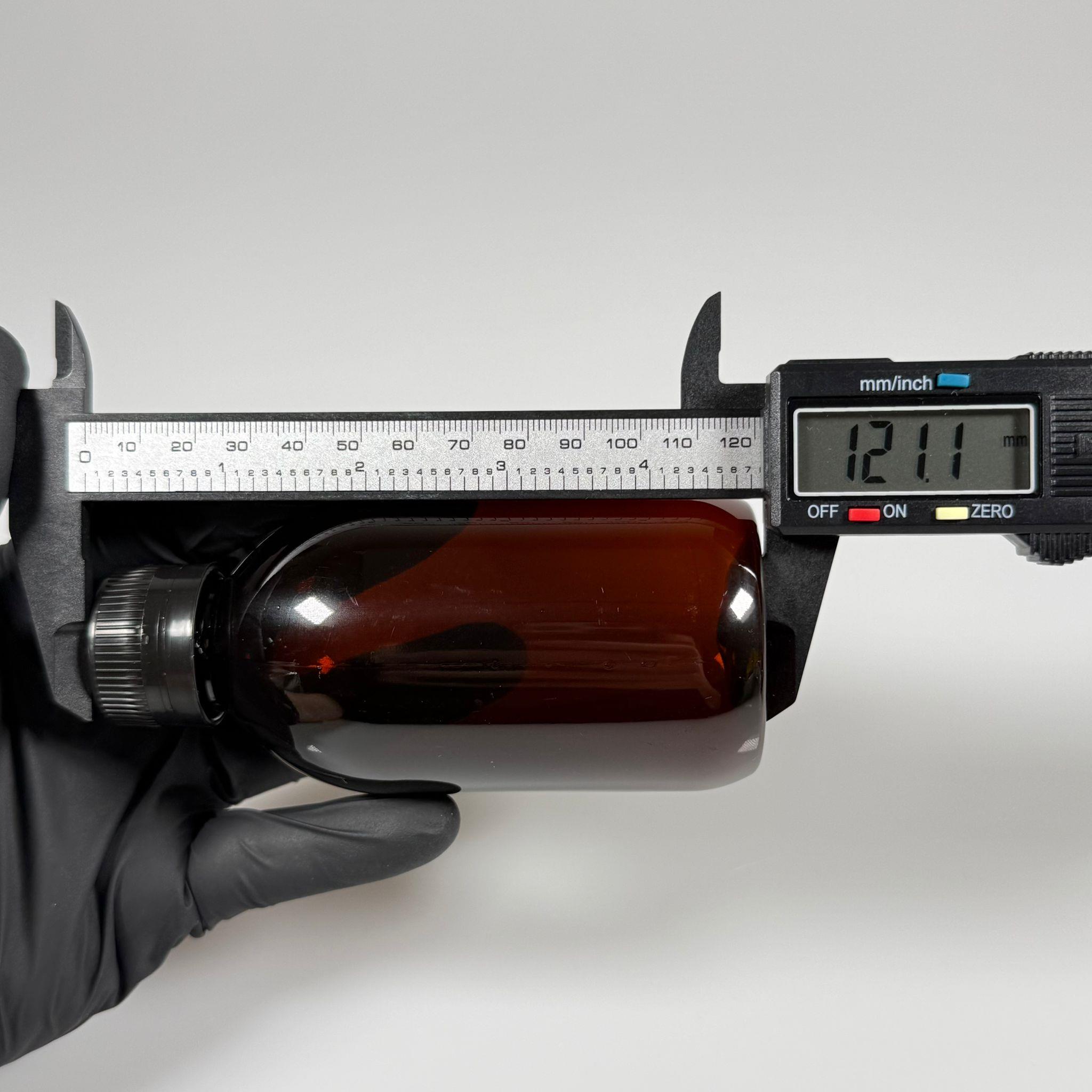 200 CC AMBER PET ECZA ŞİŞESİ - SİYAH KİLİTLİ CONTALI KAPAKLI  - 200 ML KAHVERENGİ PLASTİK ŞURUP ŞİŞESİ (21 GR)