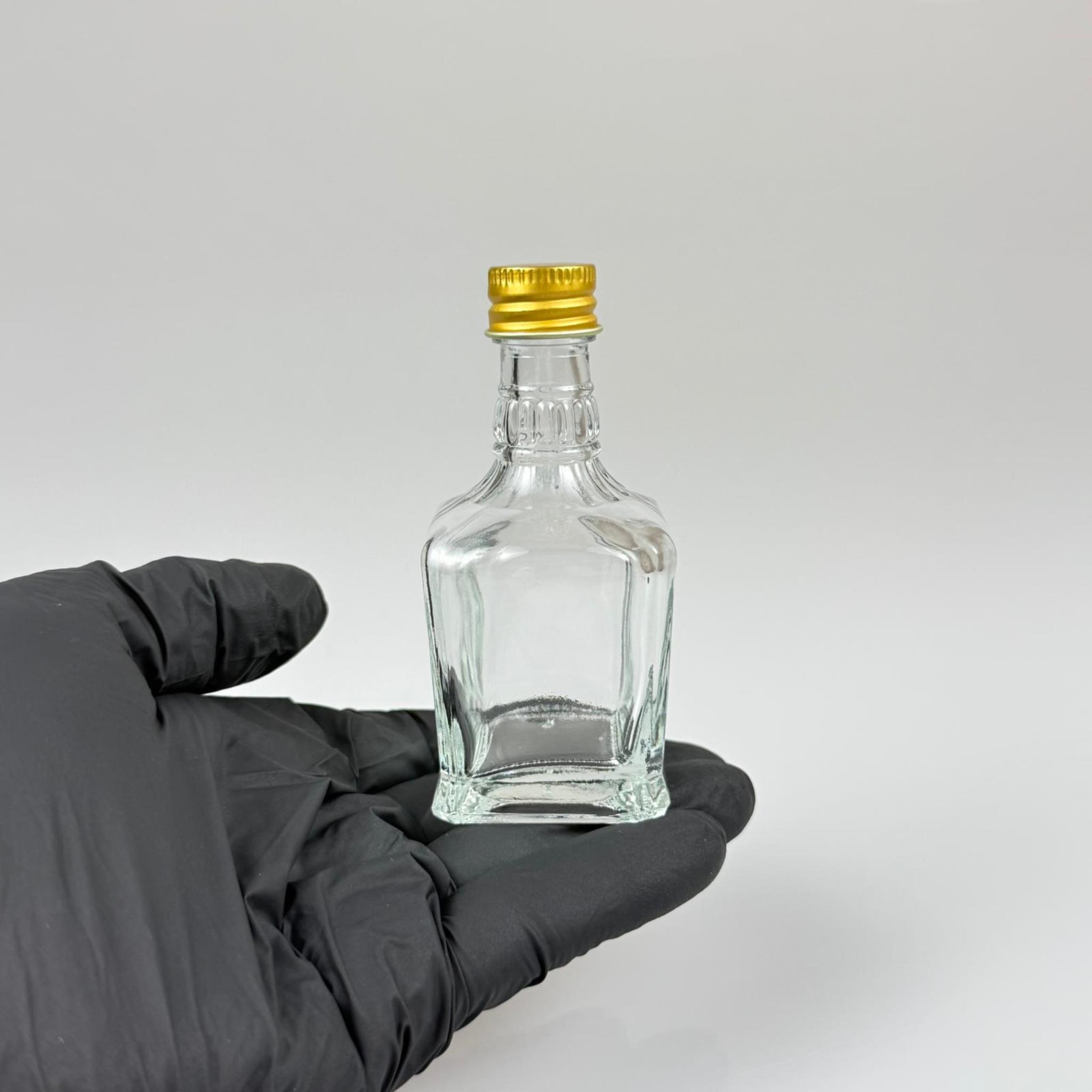 50 CC BOĞAZLI KONİK CAM ŞİŞE - GOLD METAL KAPAKLI KOLONYA TIPALI - 50 ML PRESTİJLİ ŞİŞE