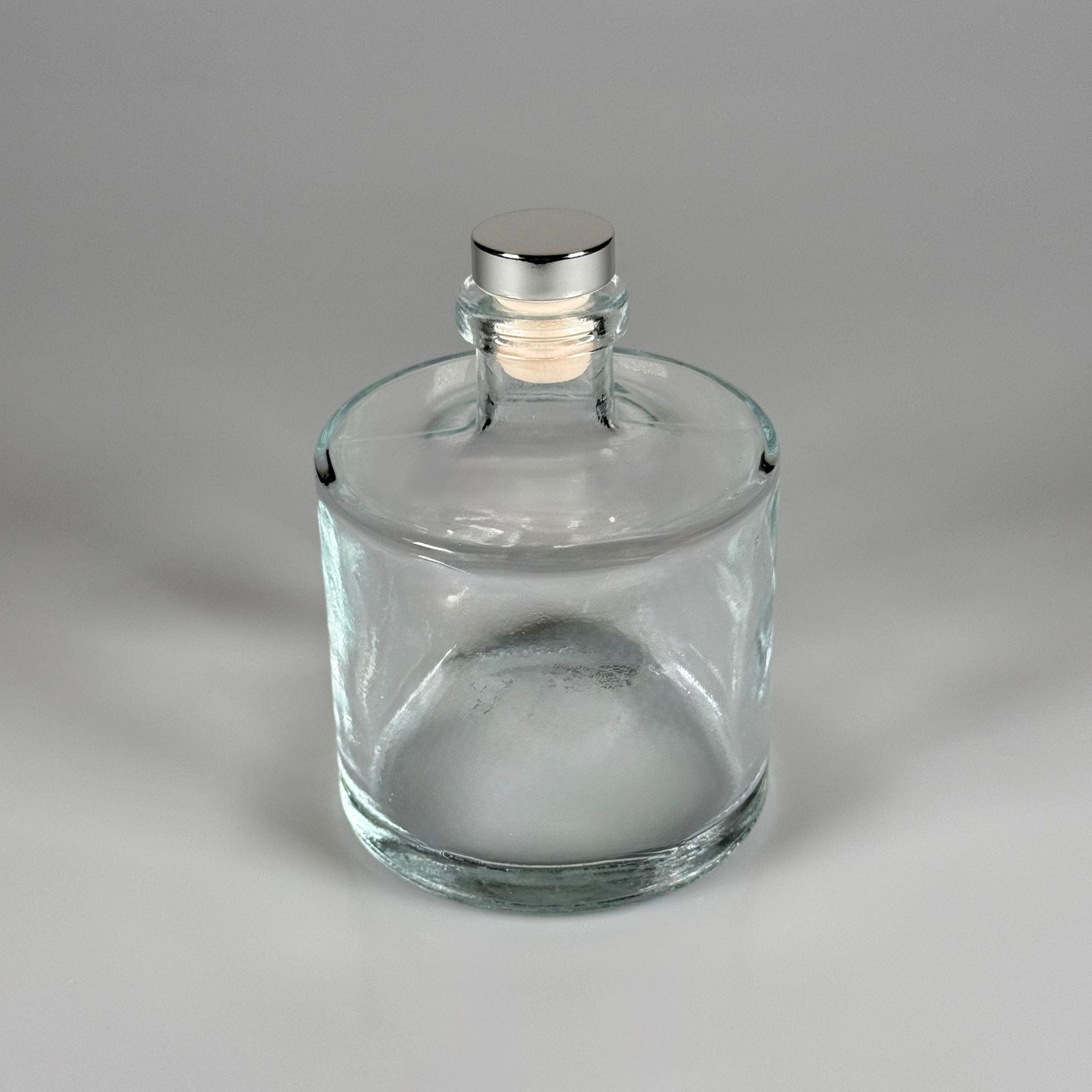 500 CC LÜX ŞİŞE - SİLİNDİR - 500 ML BÜYÜK BOY DİFFUSER ŞİŞE GÜMÜŞ MANTAR TIPALI