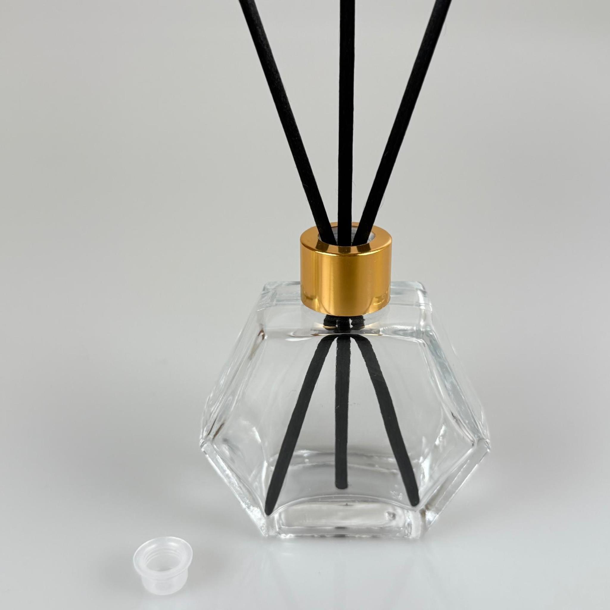 ALTIGEN MODEL CAM BAMBU ODA KOKUSU ŞİŞESİ + METAL GOLD KAPAK + TIPA + 3 ADET FİBER BAMBU ÇUBUK - 50 ML SET TAKIM - HEDİYELİK PROMOSYON DİFFUSER ŞİŞELERİ