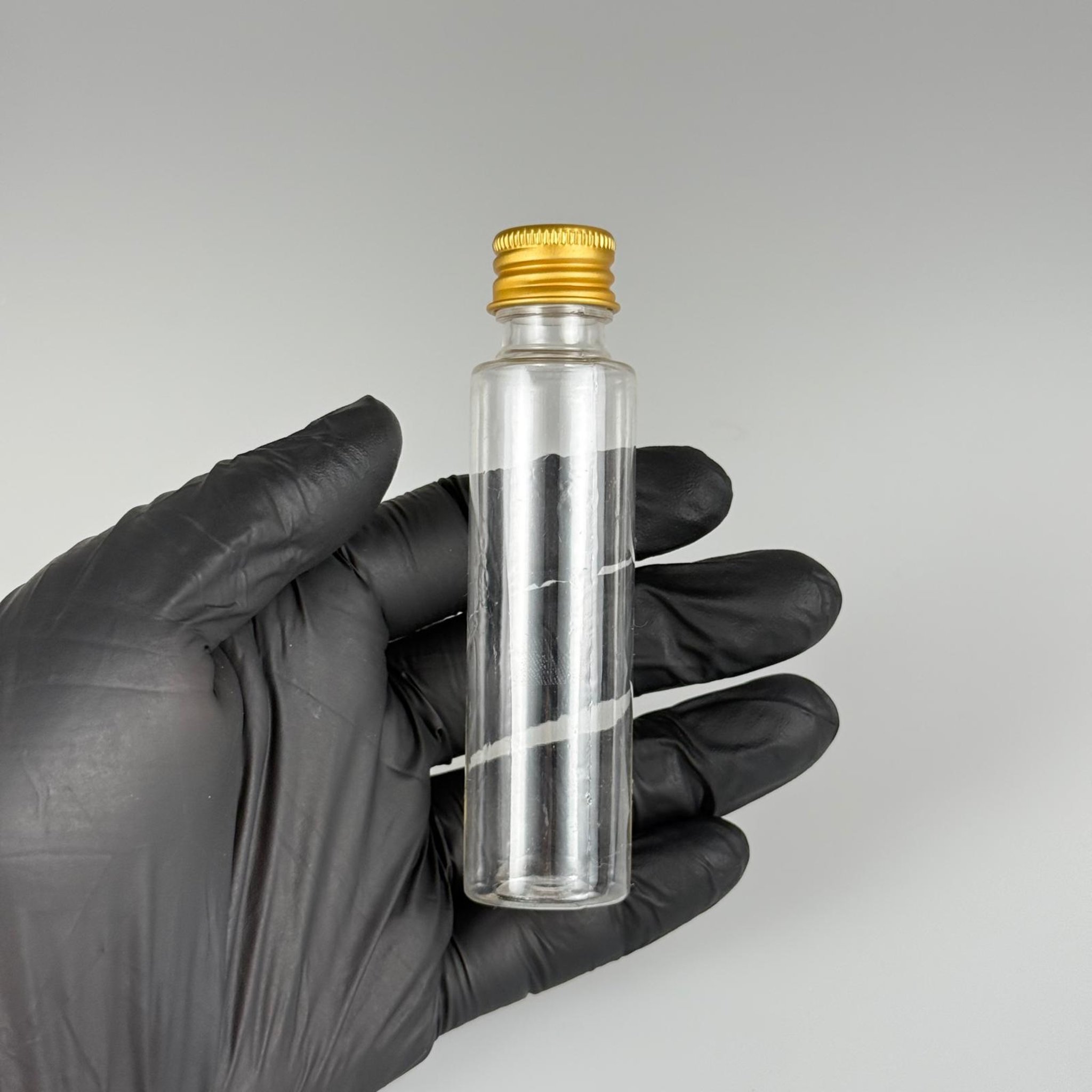 35 CC PET ŞİŞE - KÖPÜK CONTALI GOLD ALÜMİNYUM METAL KAPAKLI + KÖR TIPALI TAKIM - 35 ML ŞEFFAF PET ŞİŞE