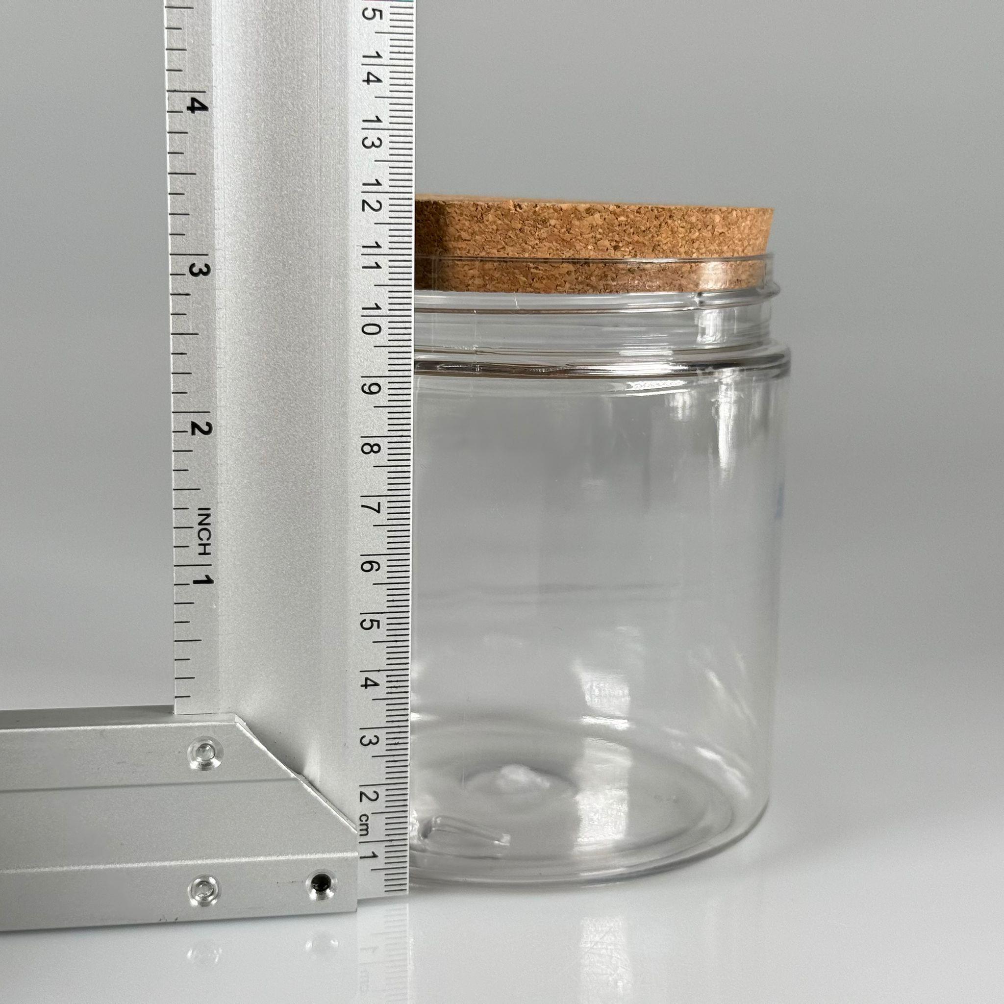 AHŞAP KAPAKLI PLASTİK SAKLAMA KABI - 750 ML SERT PET KAVANOZ + AHŞAP MANTAR KAPAK SET - mutfak, raf düzenleyicileri