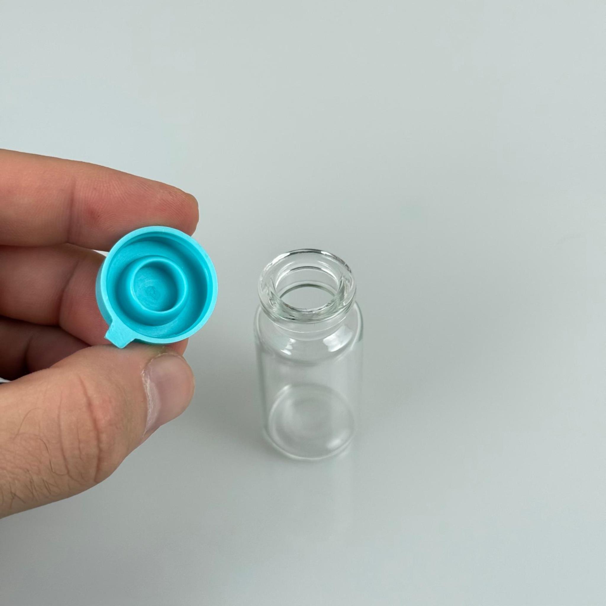12 ML SIZDIRMAZ KAPAKLI CAM ŞİŞE - 12 CC TURKUAZ GEÇME KAPAKLI CAM ŞİŞE (ELLE KAPANIR)