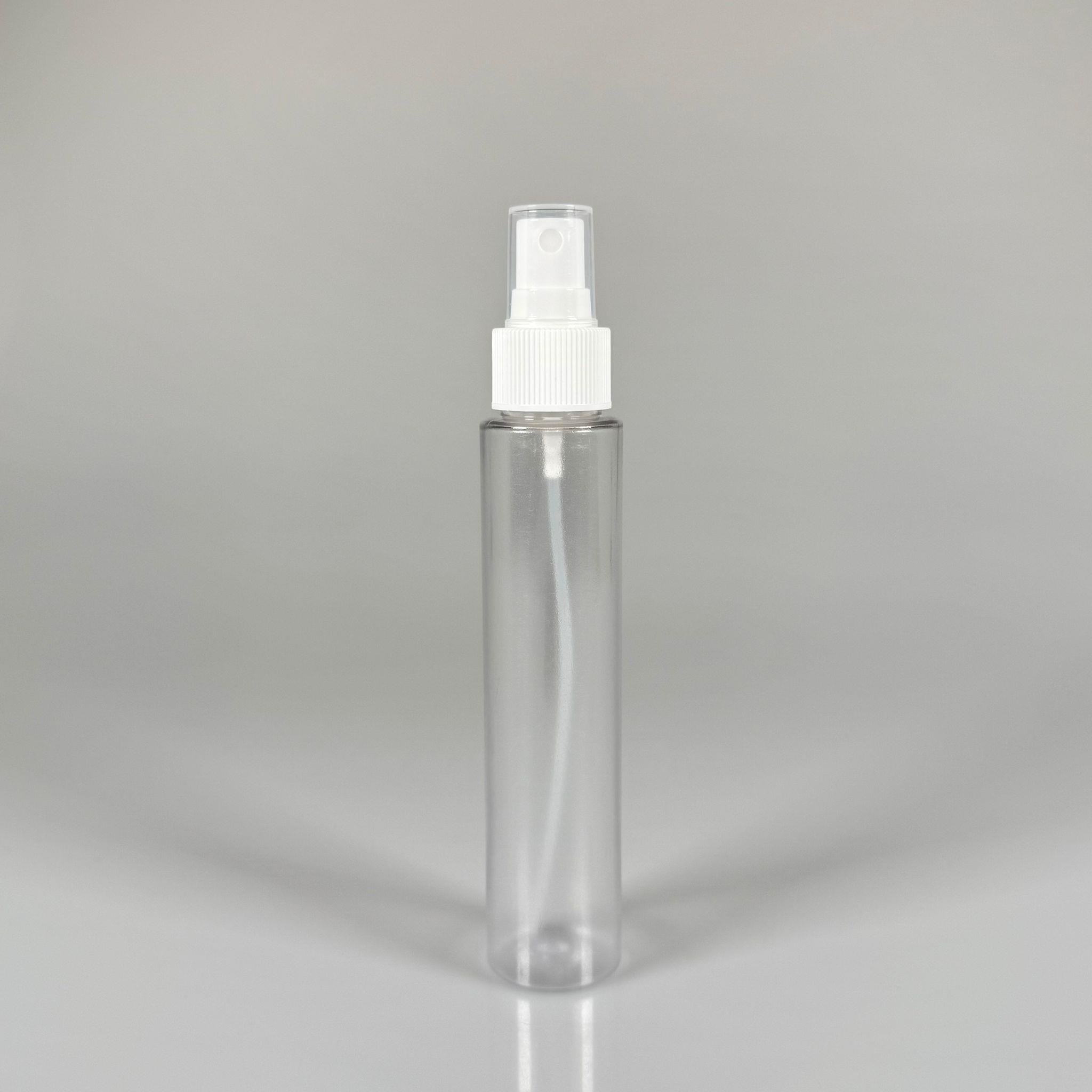 100 CC UZUN SİLİNDİR BUĞULU PET ŞİŞE (24 GR)  - BEYAZ SPREYLİ - 100 ML BİBERİYE SUYU, LAVANTA YAĞI, SAÇ SERUM, TONİK VB İÇİN PLASTİK KOZMETİK AMBALAJLARI