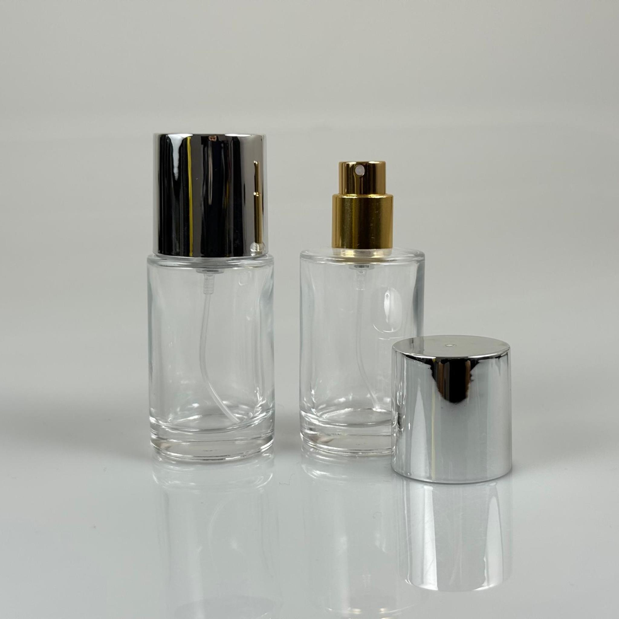 30 ML SİLİNDİR MODEL SAVAGE PARFÜM ŞİŞESİ - GOLD METAL SPREYLİ + GÜMÜŞ GENİŞ KAPAKLI (AĞIZ 15 MM GEÇME KOLAY KAPAMA)