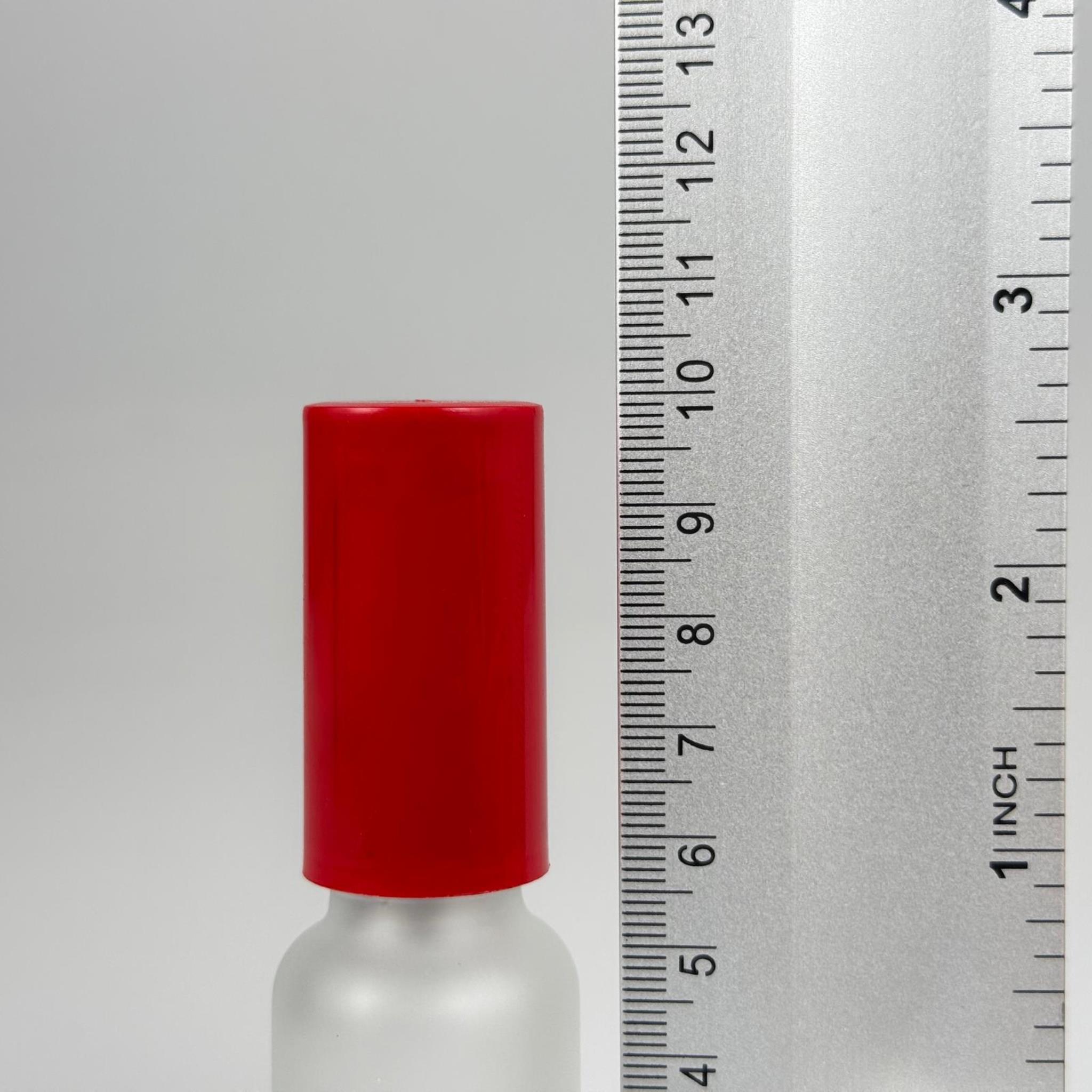 20 CC BUZLU CAM ŞİŞE - KIRMIZI PLASTİK KAPAK - SİYAH SPREYLİ - 20 ML PARFÜM ŞİŞESİ