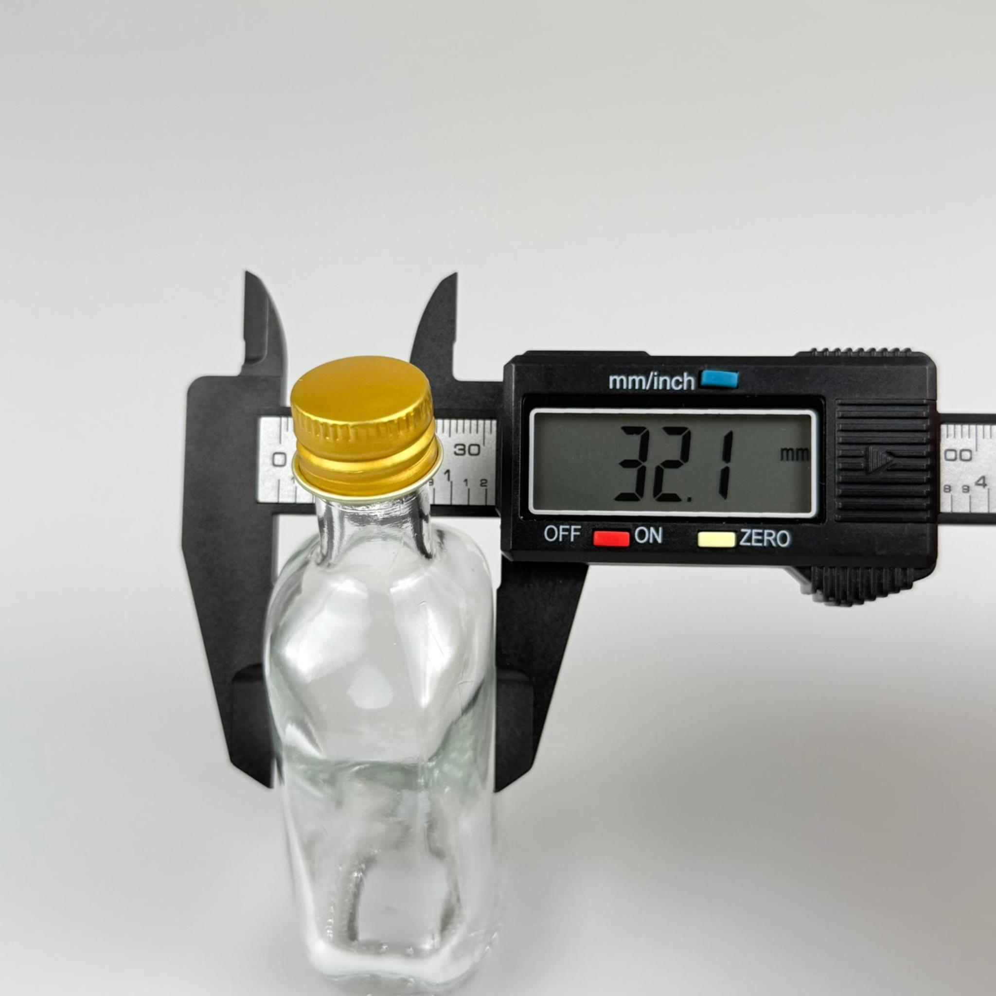 50 CC BOĞAZLI İNCE BELLİ CAM ŞİŞE - GOLD METAL KAPAKLI - 50 ML PRESTİJLİ ŞİŞE