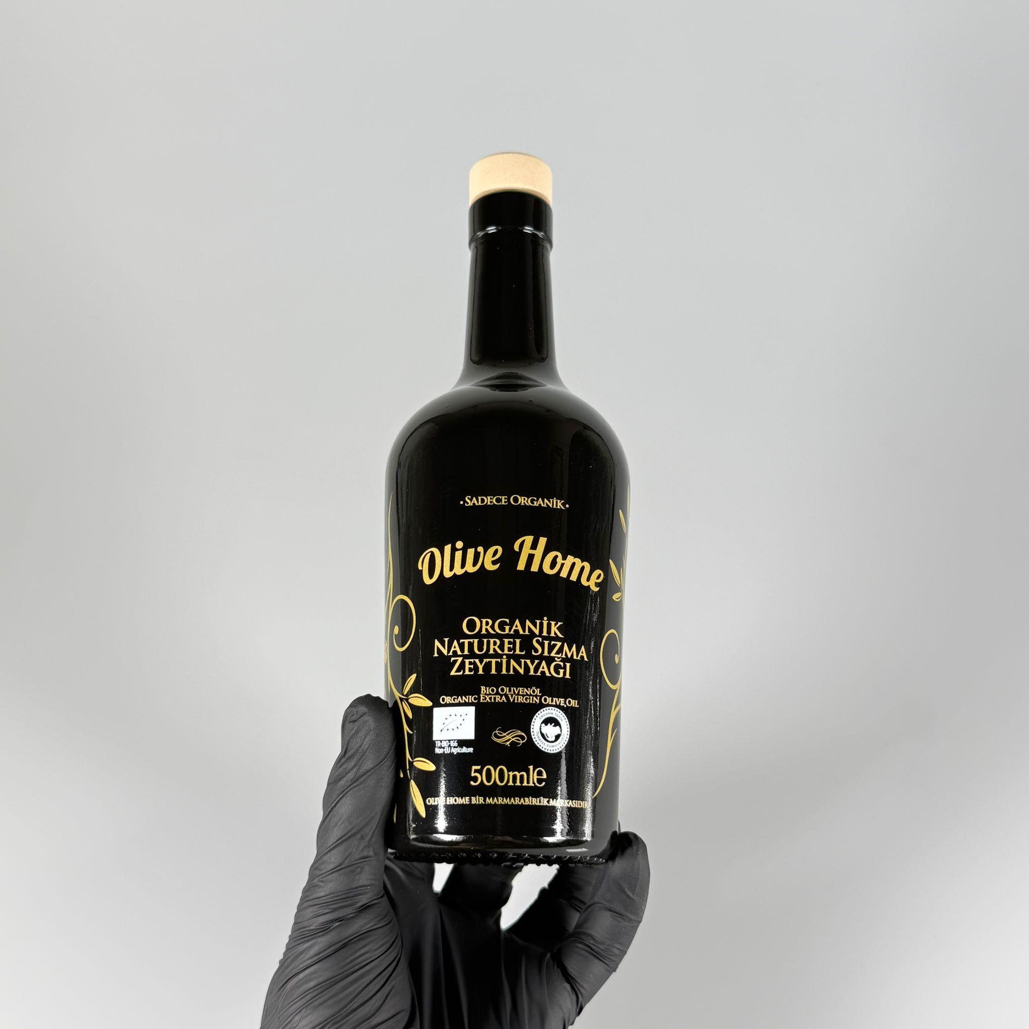 500 CC OLİVE ZEYTİNYAĞ BASKILI SİYAH CAM ŞİŞE + AHŞAP GÖRÜNÜMLÜ SENTETİK MANTAR TIPA - 500 ML TIPALI CAM ŞİŞE