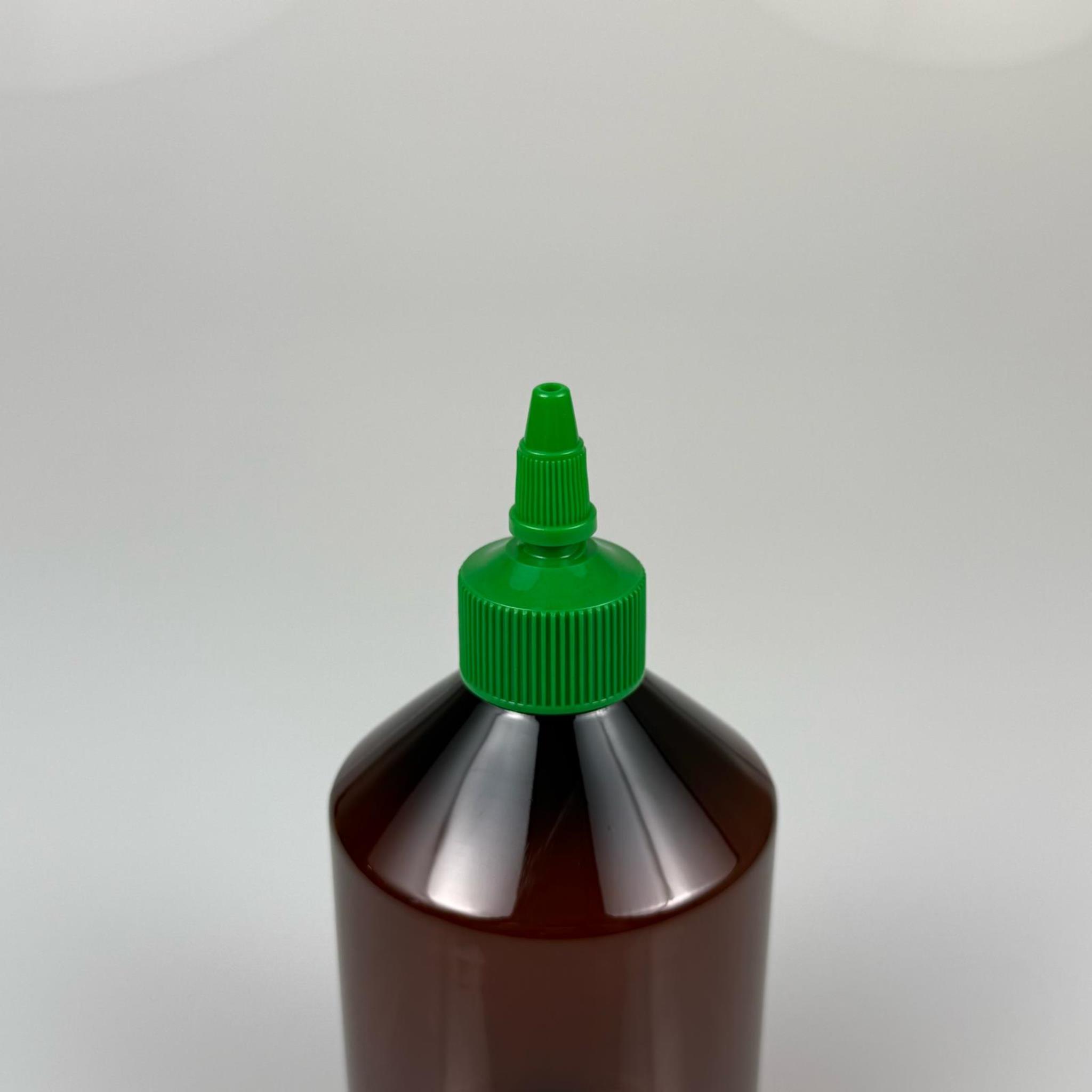 ZEYTİNYAĞI, SOS, ACI SOS, SİRKE, SRIRACHA VB BOŞ ŞİŞELERİ - YEŞİL SİVRİ TWİST AKITICI KAPAK + 500 ML AMBER KAHVERENGİ PET PLASTİK ŞİŞE TAKIM