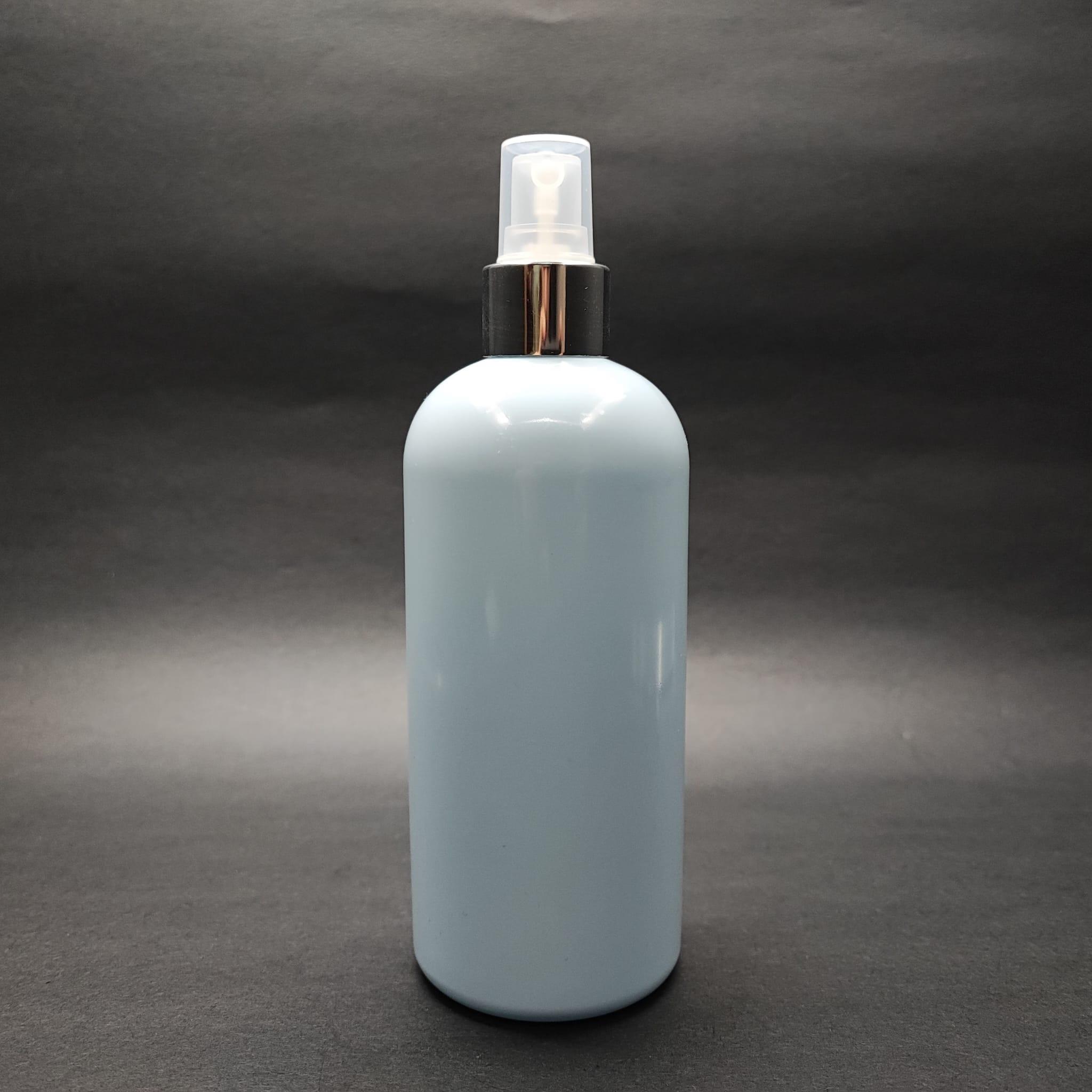 400 CC OVAL BOYUNLU SİLİNDİR PET ŞİŞE (30 GR) - GÜMÜŞ SPREYLİ - 400 ML PLASTİK ŞİŞE - BEBEK MAVİSİ